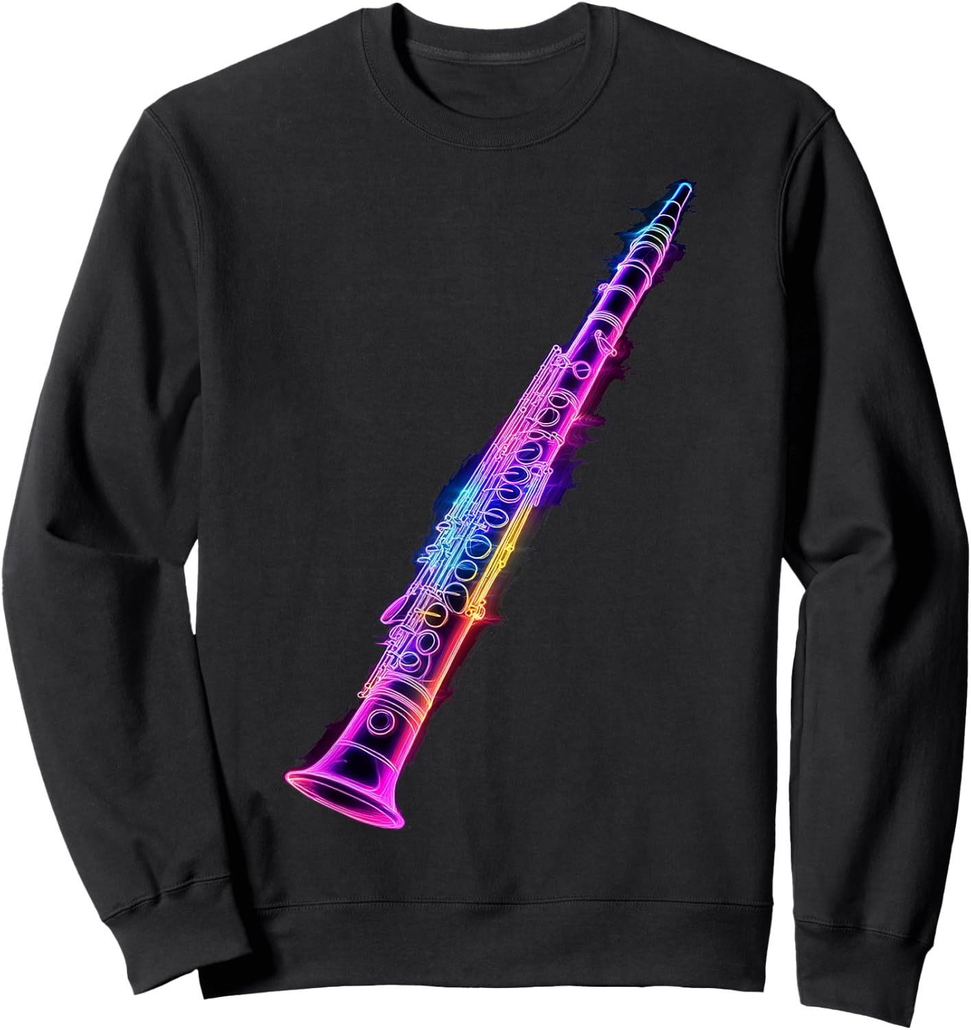 Clarinet Music Instrument Motif Illustration Clarinet Sweatshirt - Sweatshirt | Black