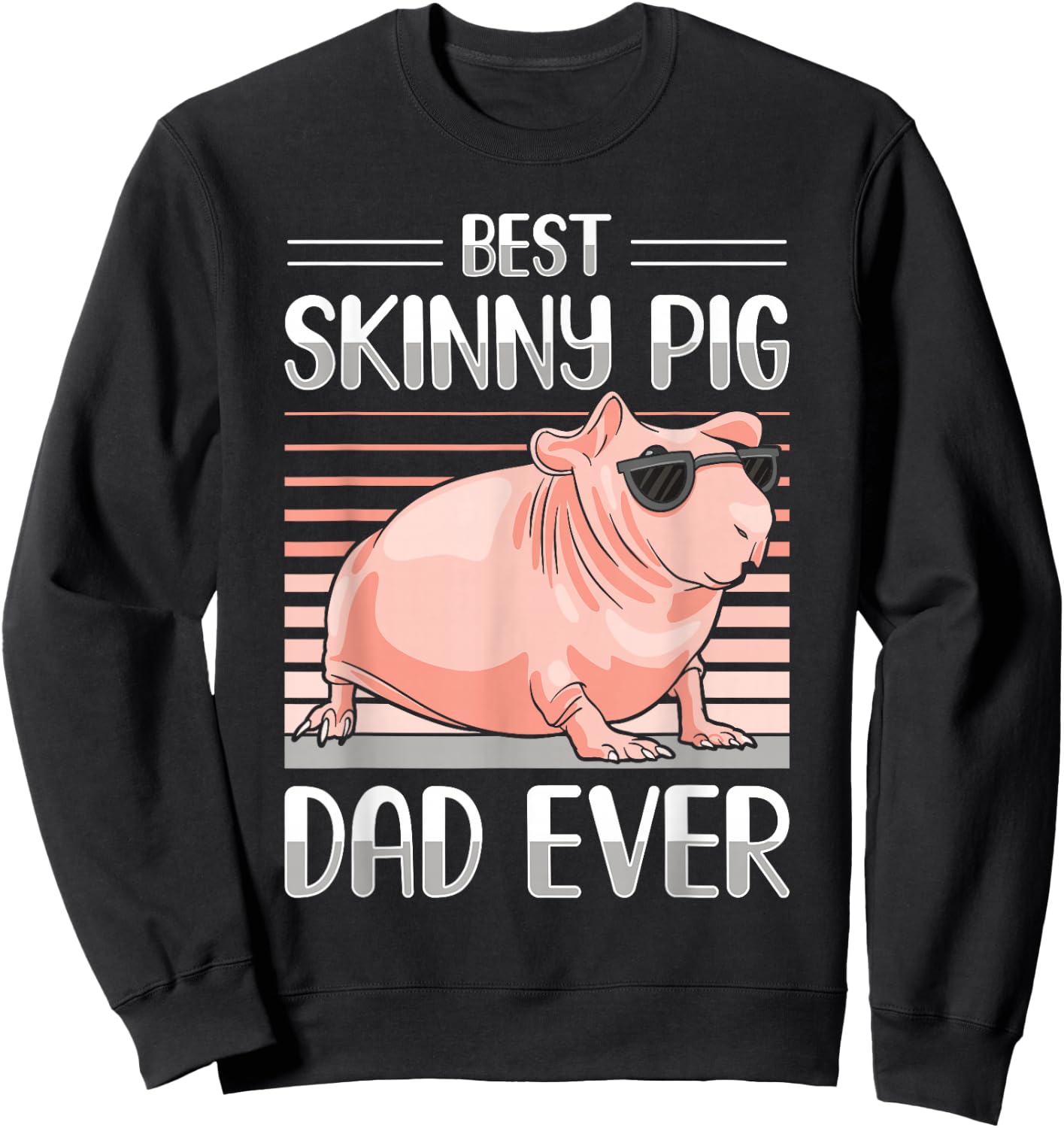 Hairless Guinea Pig Skinny Pig Owner Cavy Rodent Pet Sweatshirt - Sweatshirt | Black