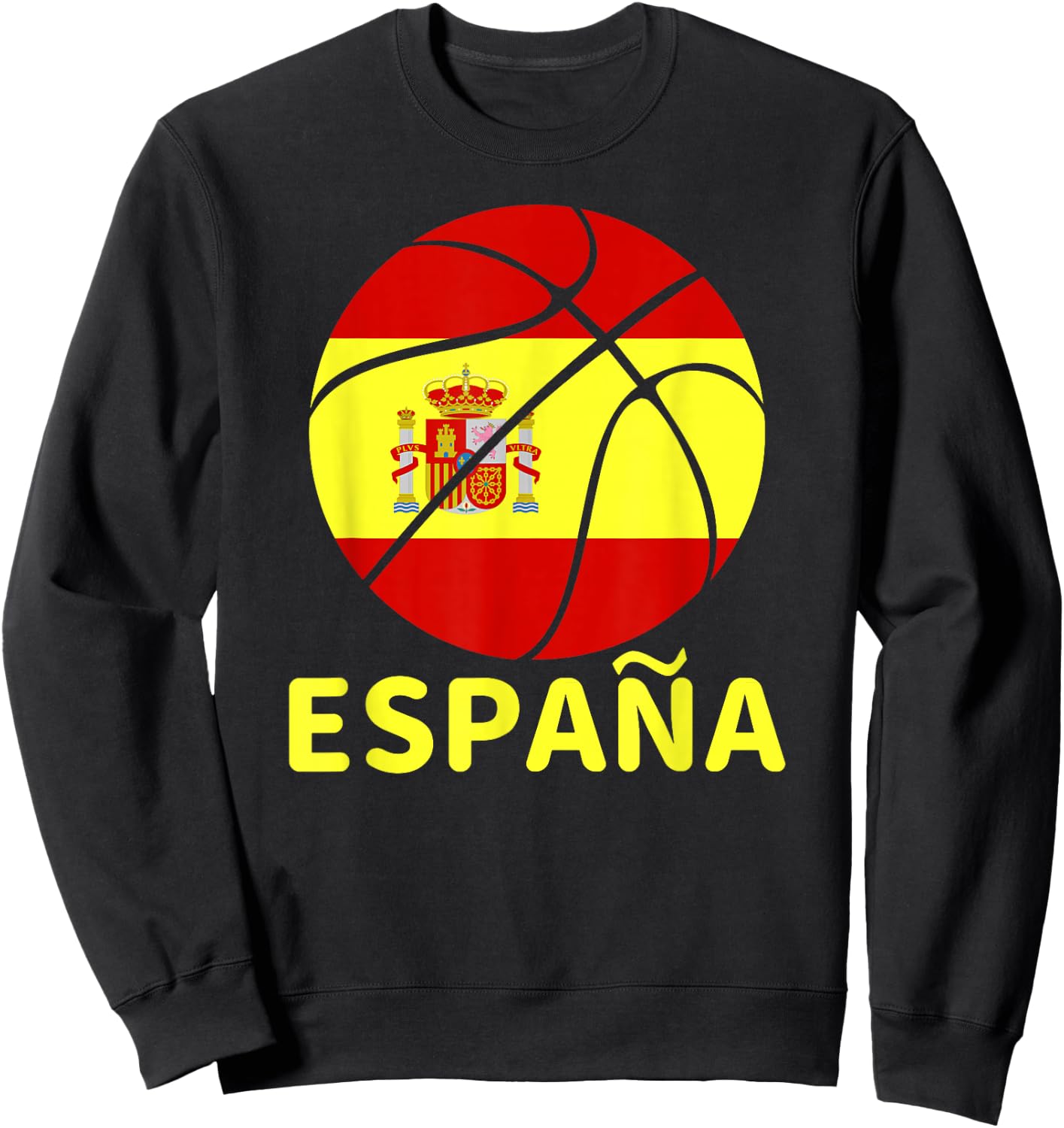 España Spain Spanish Basketball Jersey Flag Print Sweatshirt - Sweatshirt | Black
