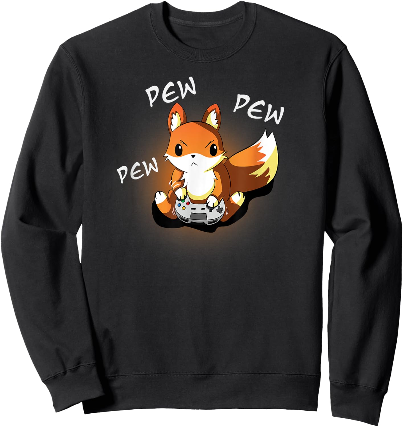 Angry Gamer Fox, Kawaii Funny Cute Gaming Design Sweatshirt - Sweatshirt | Black