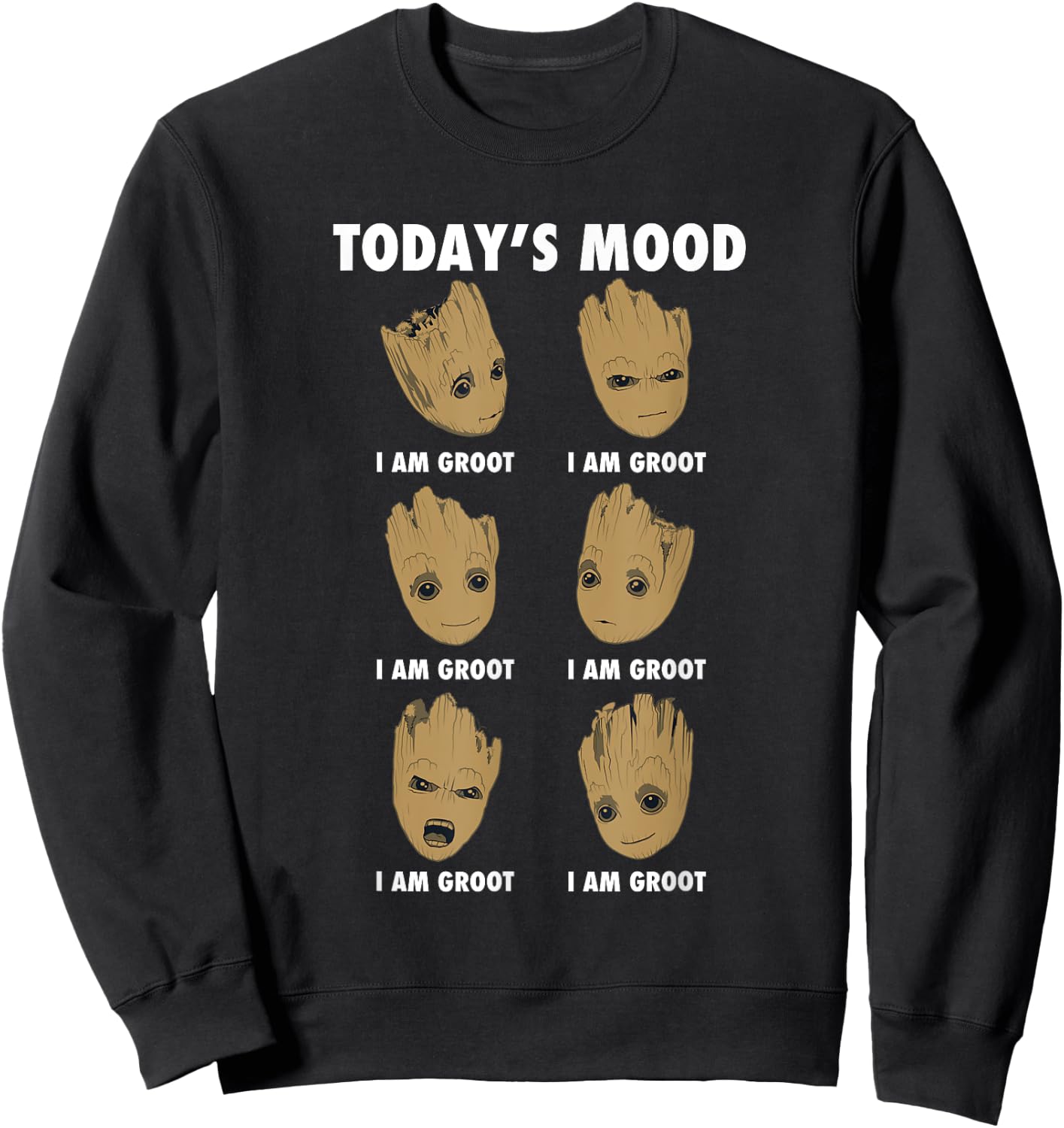 Guardians Of The Galaxy Vol 2 Groot Todays Mood , black Sweatshirt - Sweatshirt | Black