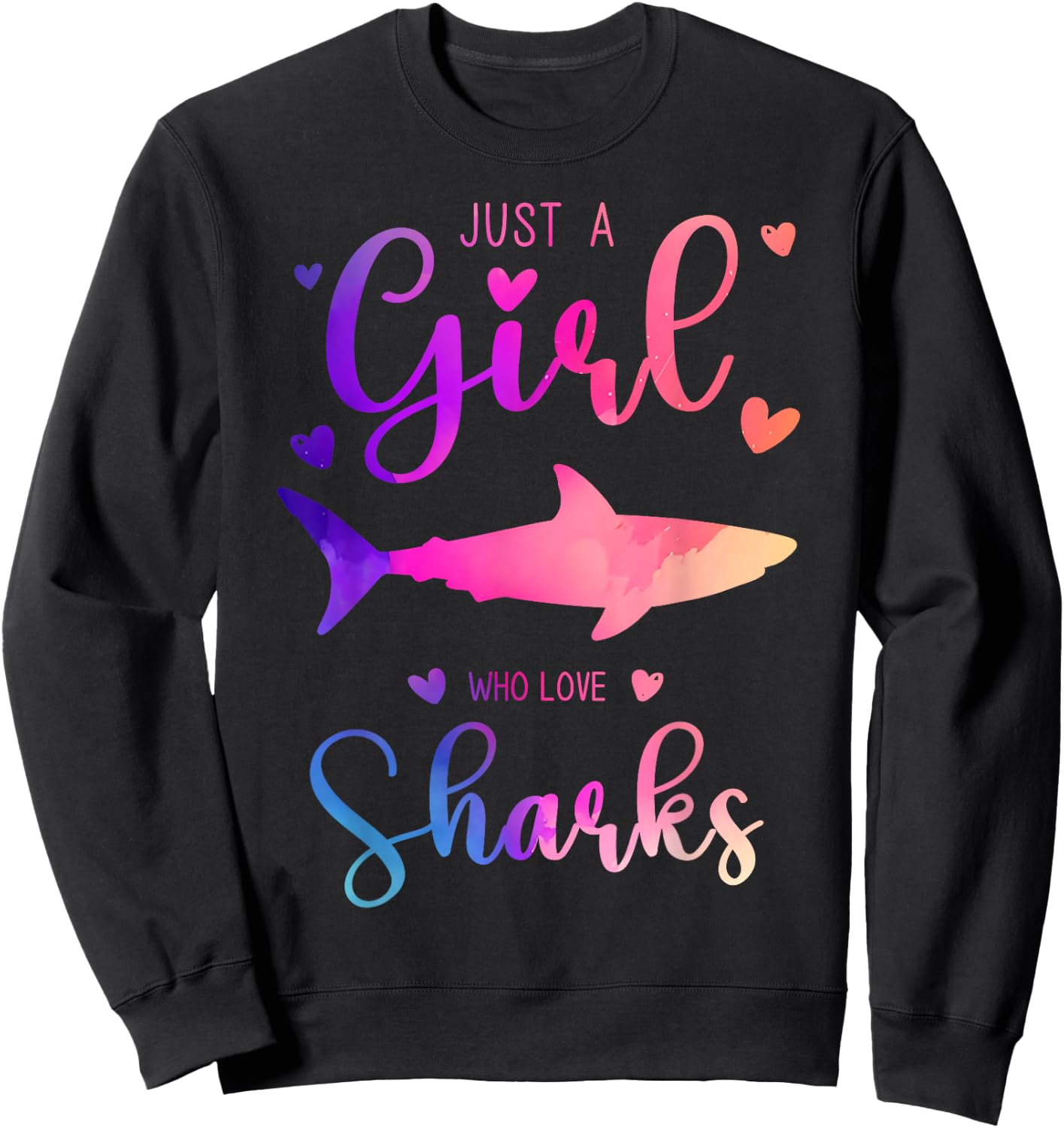 Just a Girl Who Loves Sharks Dress and Kids Sweatshirt - Sweatshirt | Black
