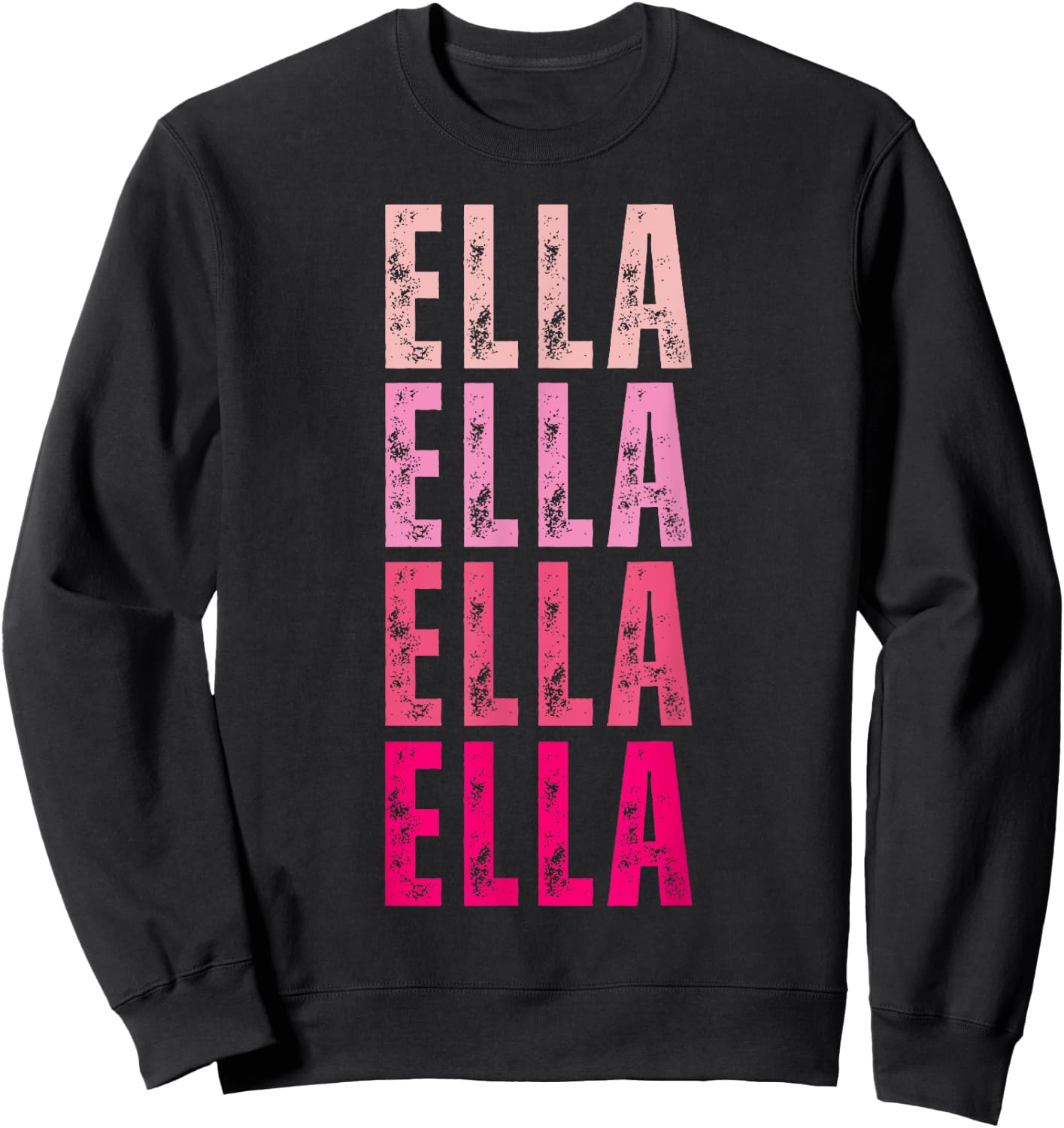 Personalized Name Ella I Love Ella 70's Vintage Sweatshirt - Sweatshirt | Black