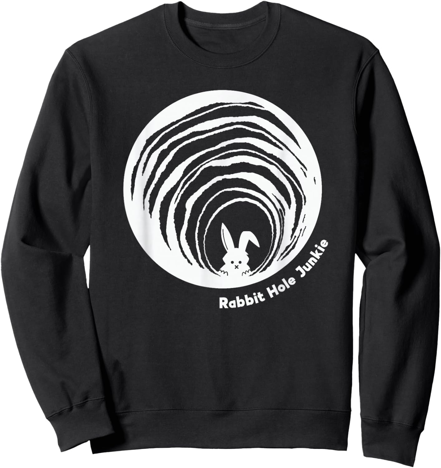 Rabbit-Hole Junkie Surreal Reality Vortex Truth-Seeker Guide Sweatshirt - Sweatshirt | Black