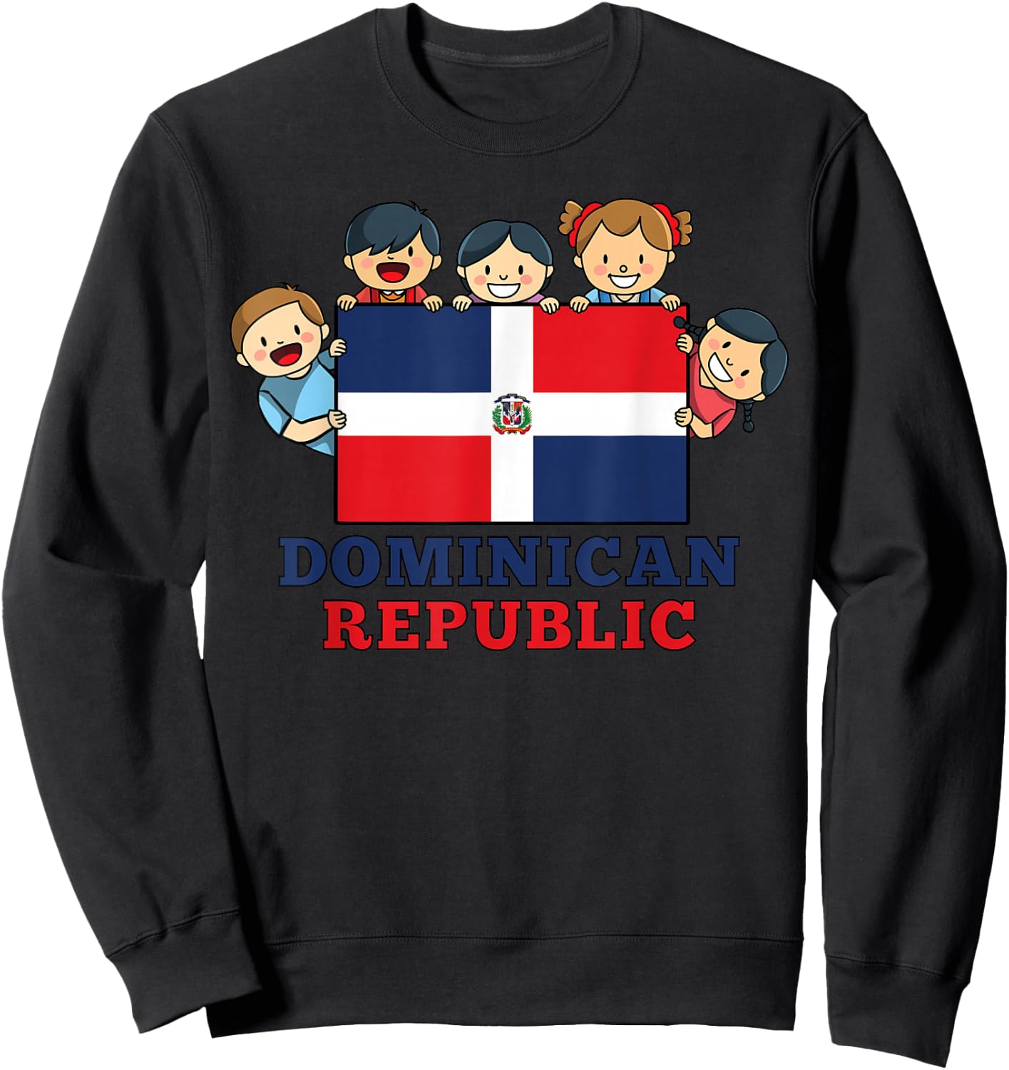 Kids Dominican Republic Flag Hispanic Heritage Dominican Sweatshirt - Sweatshirt | Black