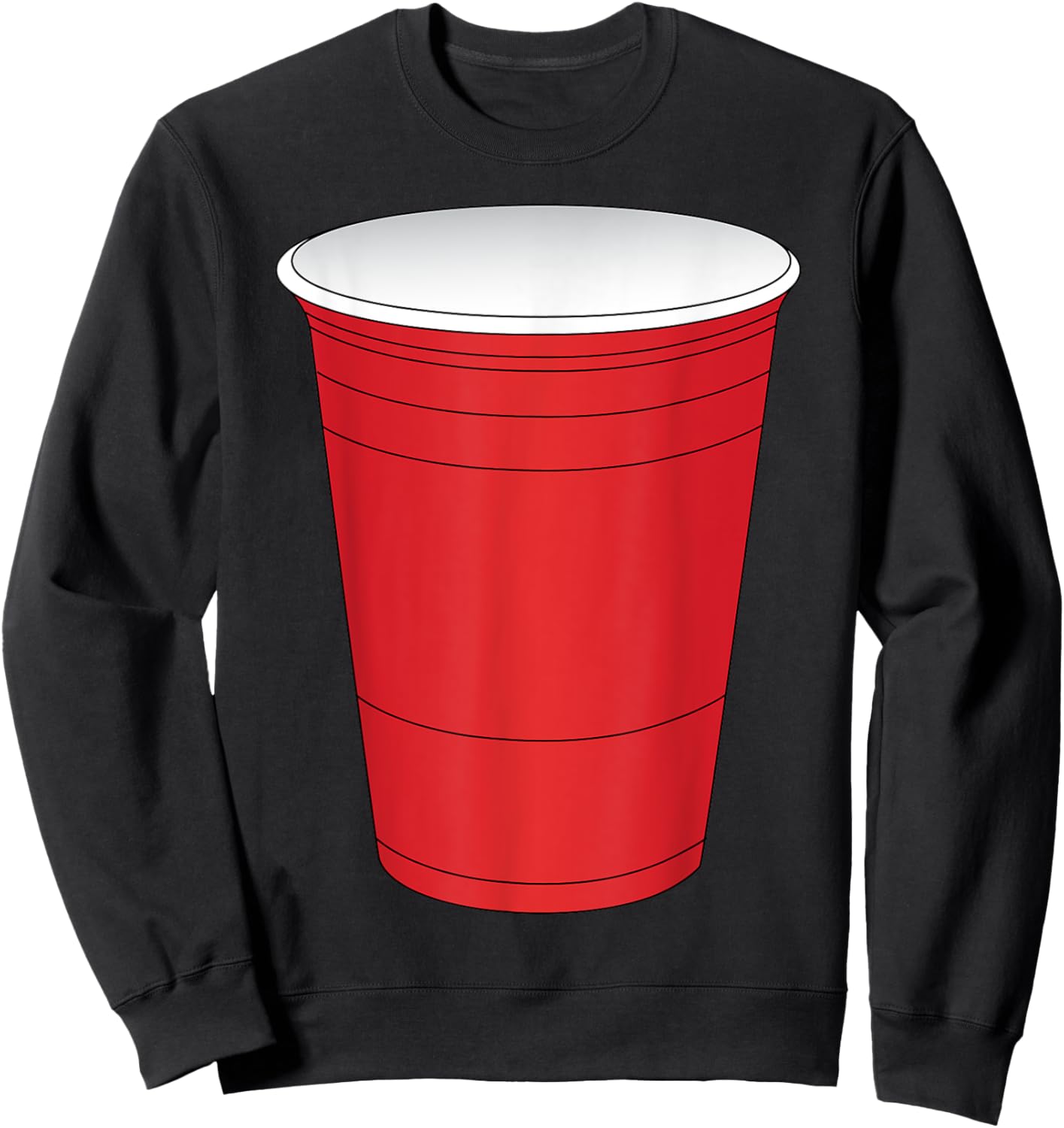 Red Beer Pong Cup Costume Fun Party Game Sweatshirt - Sweatshirt | Black