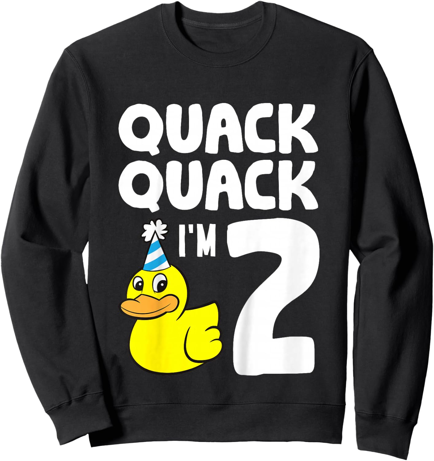Duck Birthday 2nd Birthday Quack Quack I'm 2 Sweatshirt - Sweatshirt | Black
