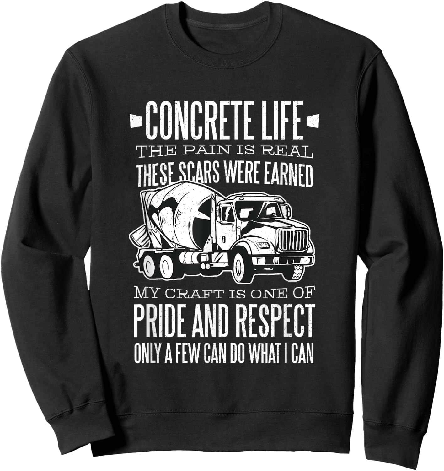 Concrete Mixer Truck Sweatshirt - Sweatshirt | Black