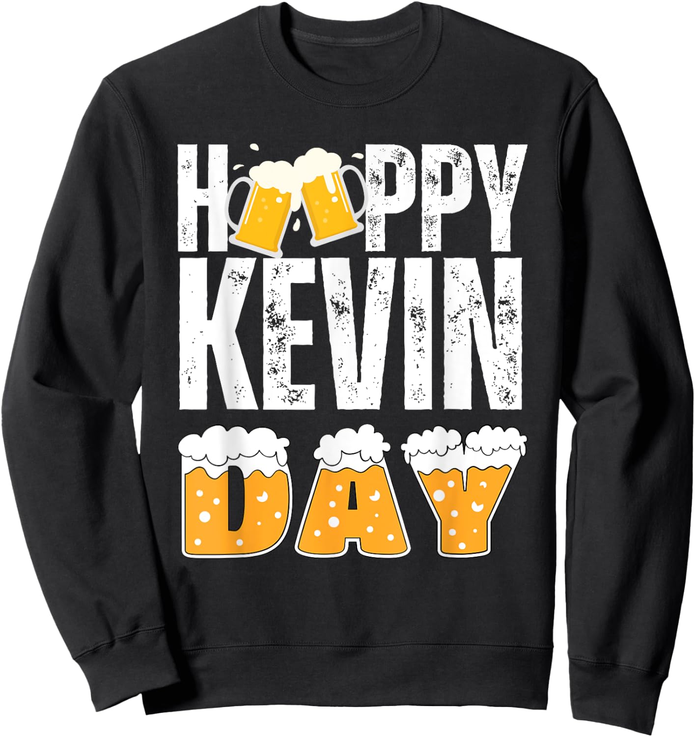 Vintage KEVIN Gifts Name Matching Birthday Party Beer Lover Sweatshirt - Sweatshirt | Black