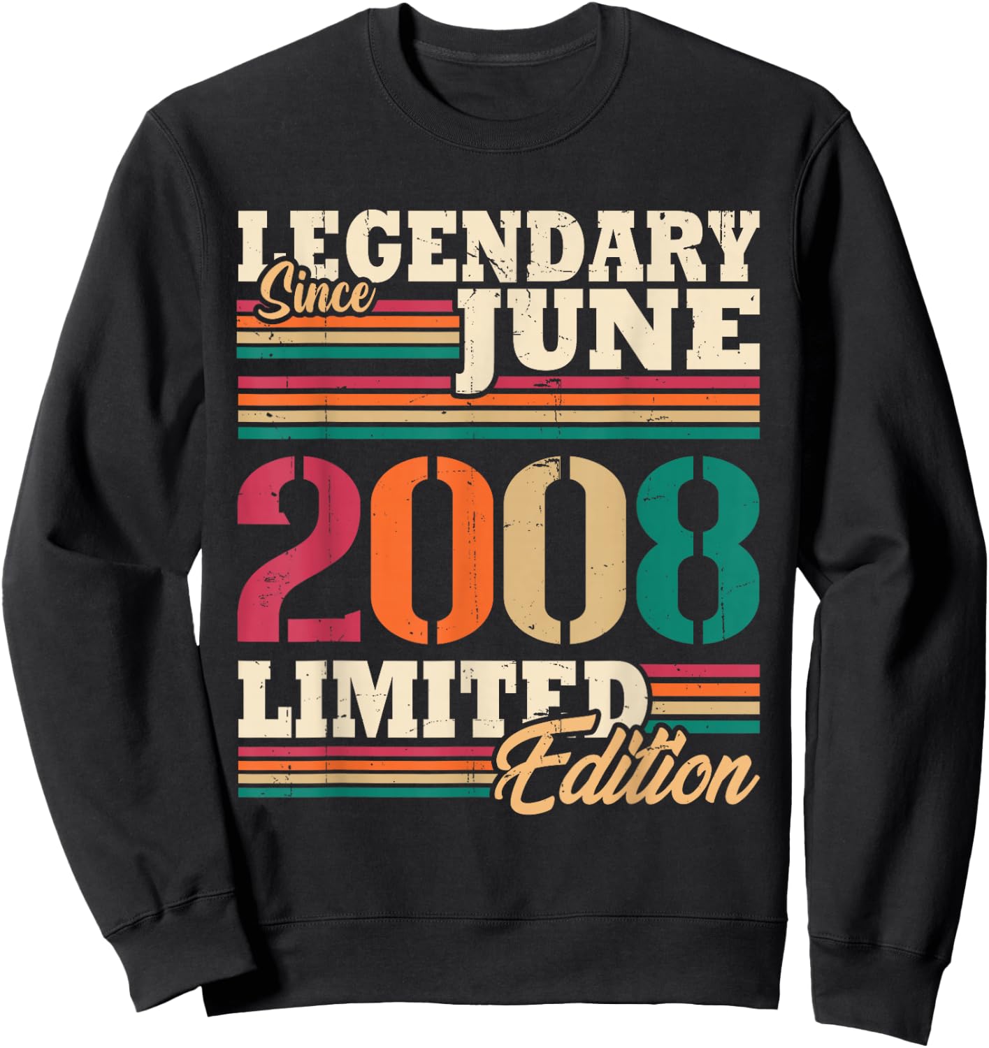 Vintage Juin 2008 Cadeau d'anniversaire 18 Ans Garçons Sweatshirt - Sweatshirt | Black
