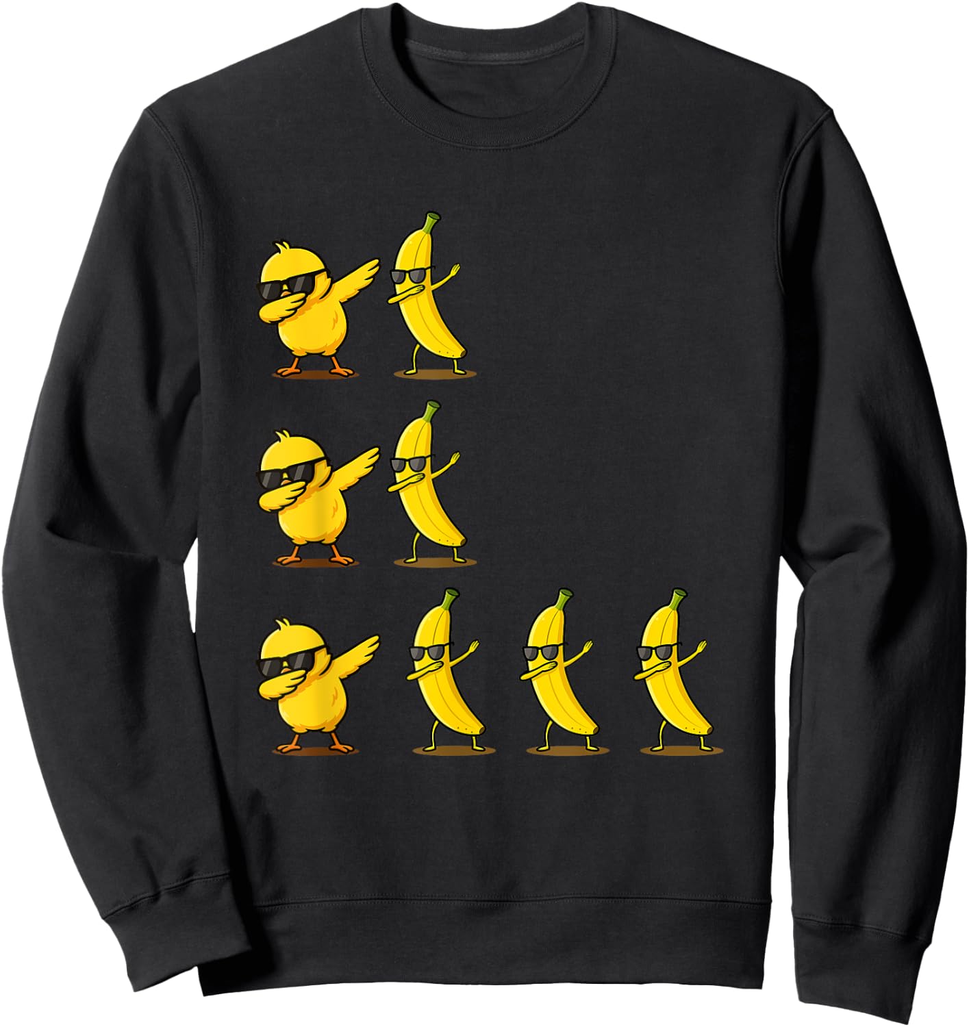 Chicken Banana Funny Women Teens Kids Sweatshirt - Sweatshirt | Black