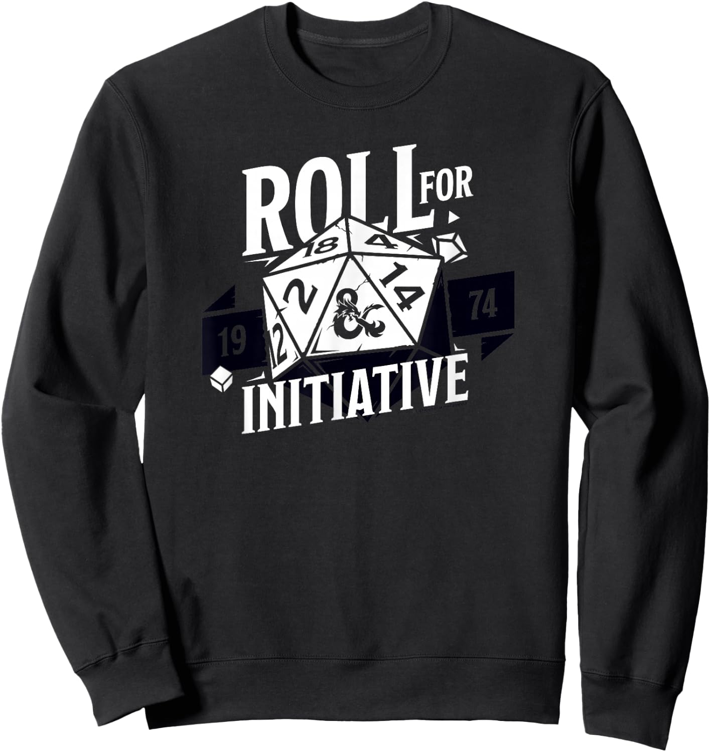 Dungeons & Dragons Roll For Initiative 1974 Text Logo Sweatshirt - Sweatshirt | Black