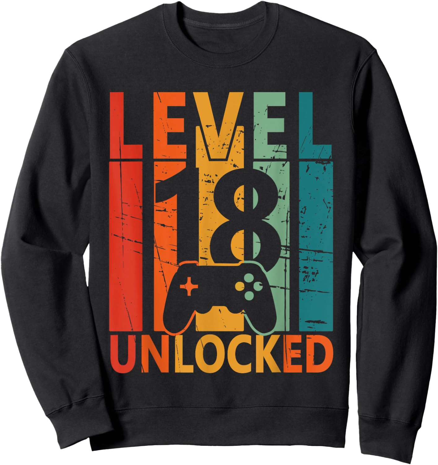 Level 18 Unlocked Gamer Birthday Gaming Birthday Boys Gifts Sweatshirt - Sweatshirt | Black