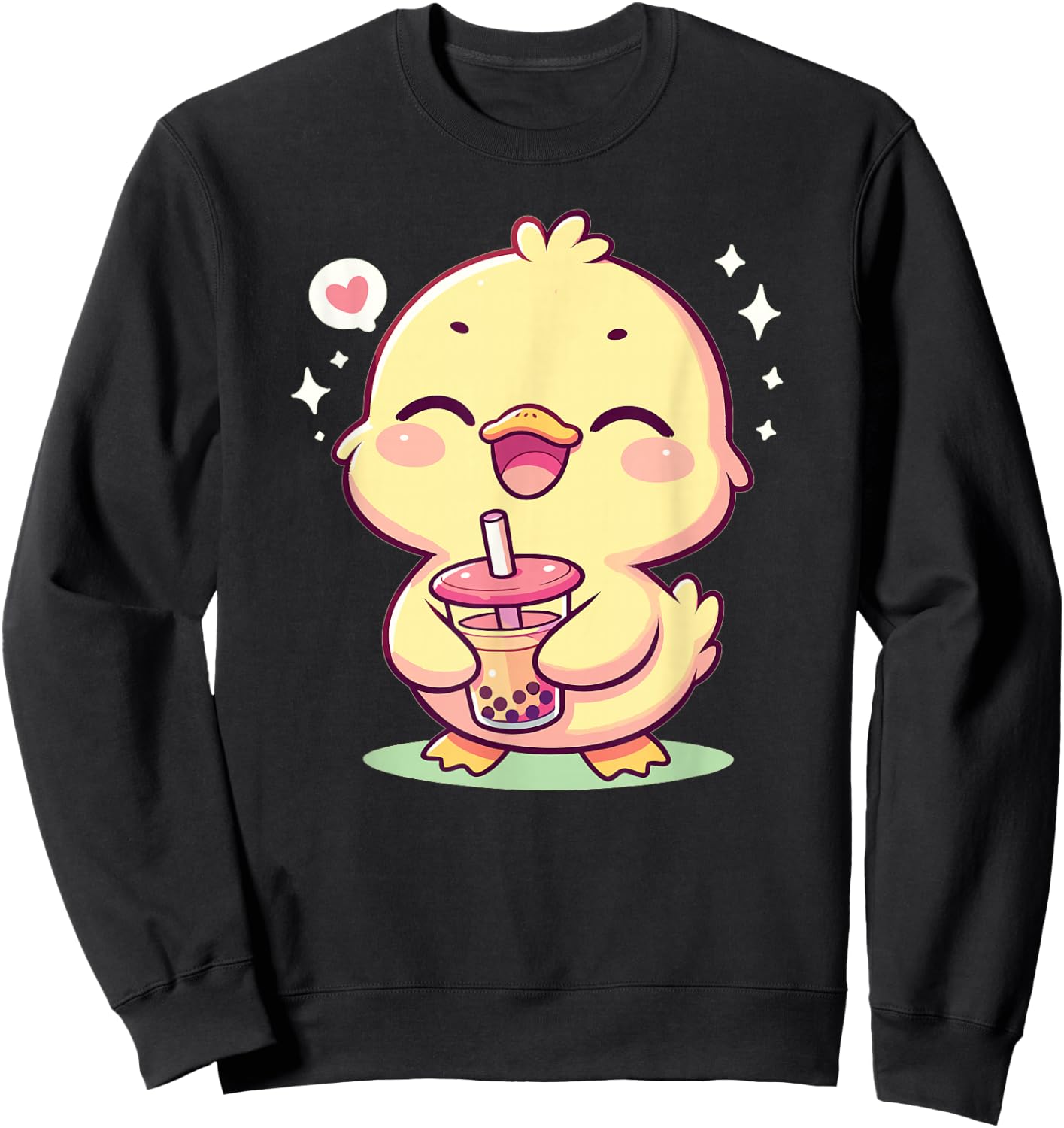 Kawaii Ducks Bubble Tea Boba Duck Sweatshirt - Sweatshirt | Black
