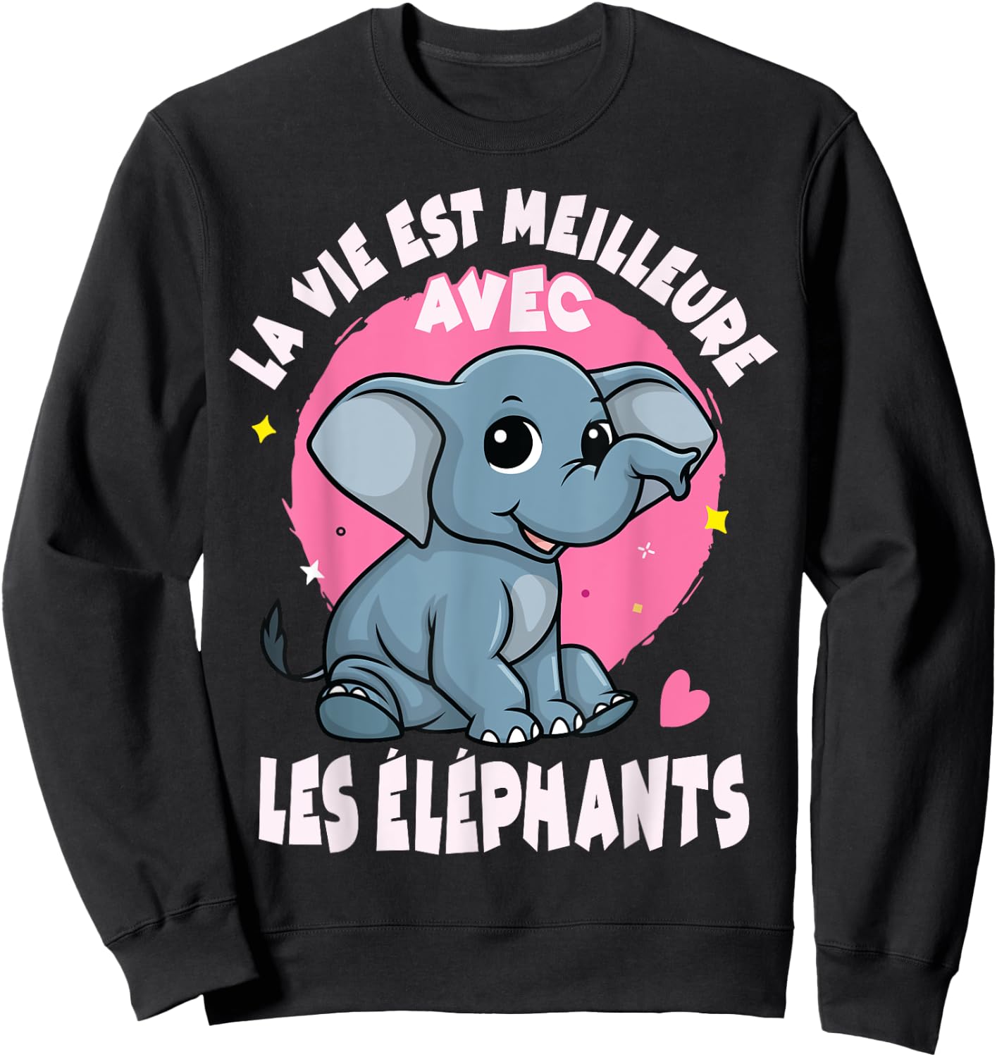 Elephant Child Woman Girl Life with Elephants , Black Sweatshirt - Sweatshirt | Black