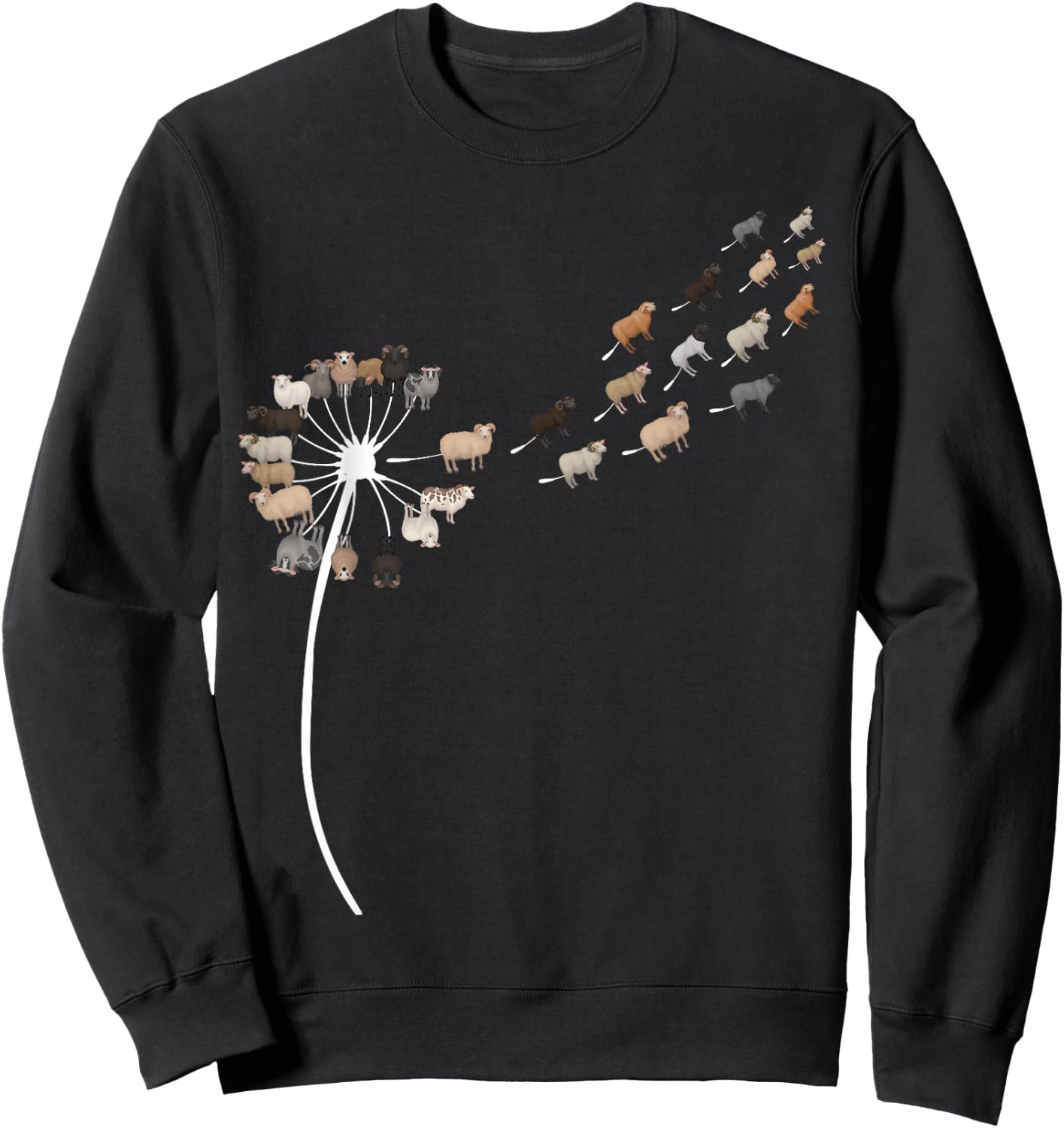 Dandelion Sheep Stuff for Sheep Lover | Sheep Sweatshirt - Sweatshirt | Black
