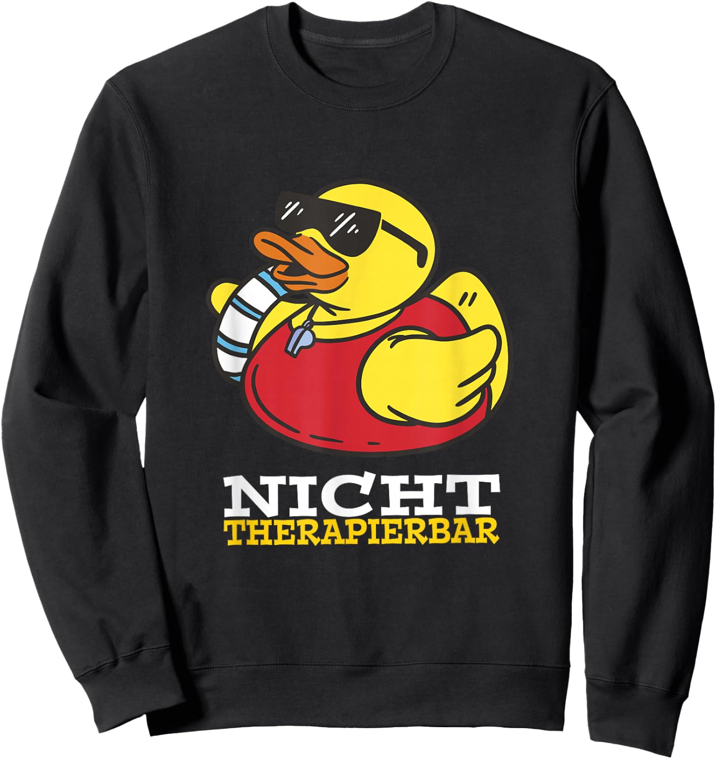 Bath Duck Lifeguard , black, s Sweatshirt - Sweatshirt | Black