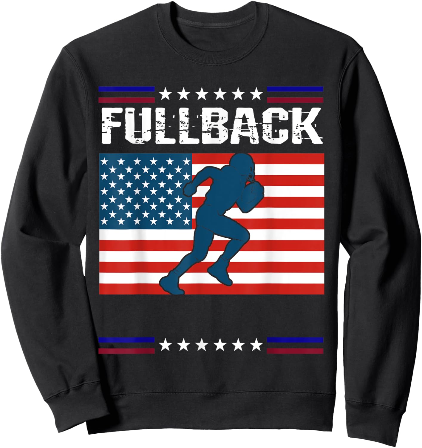 Fullback Football American Flag Patriot Sweatshirt - Sweatshirt | Black