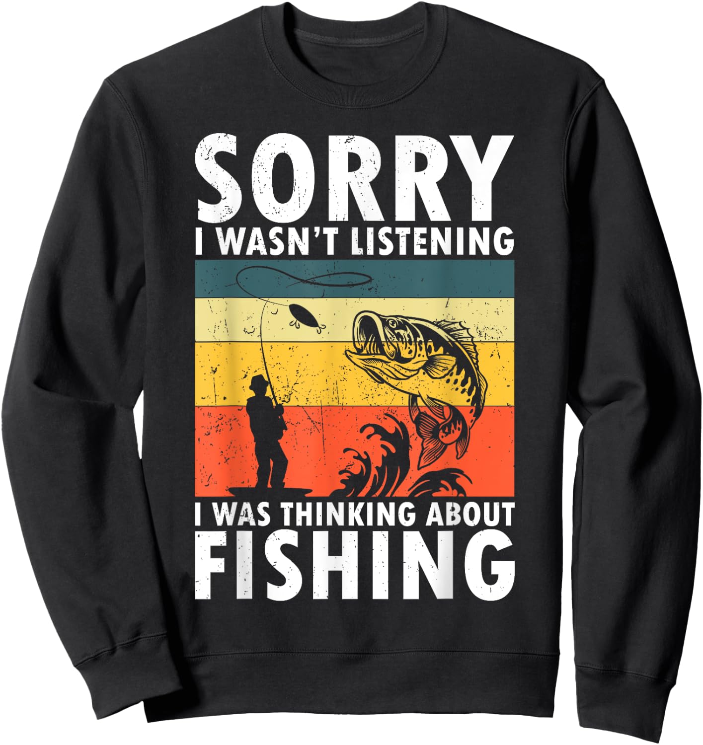 Funny Fishing Design Women Fisherman Fishing Lover Sweatshirt - Sweatshirt | Black