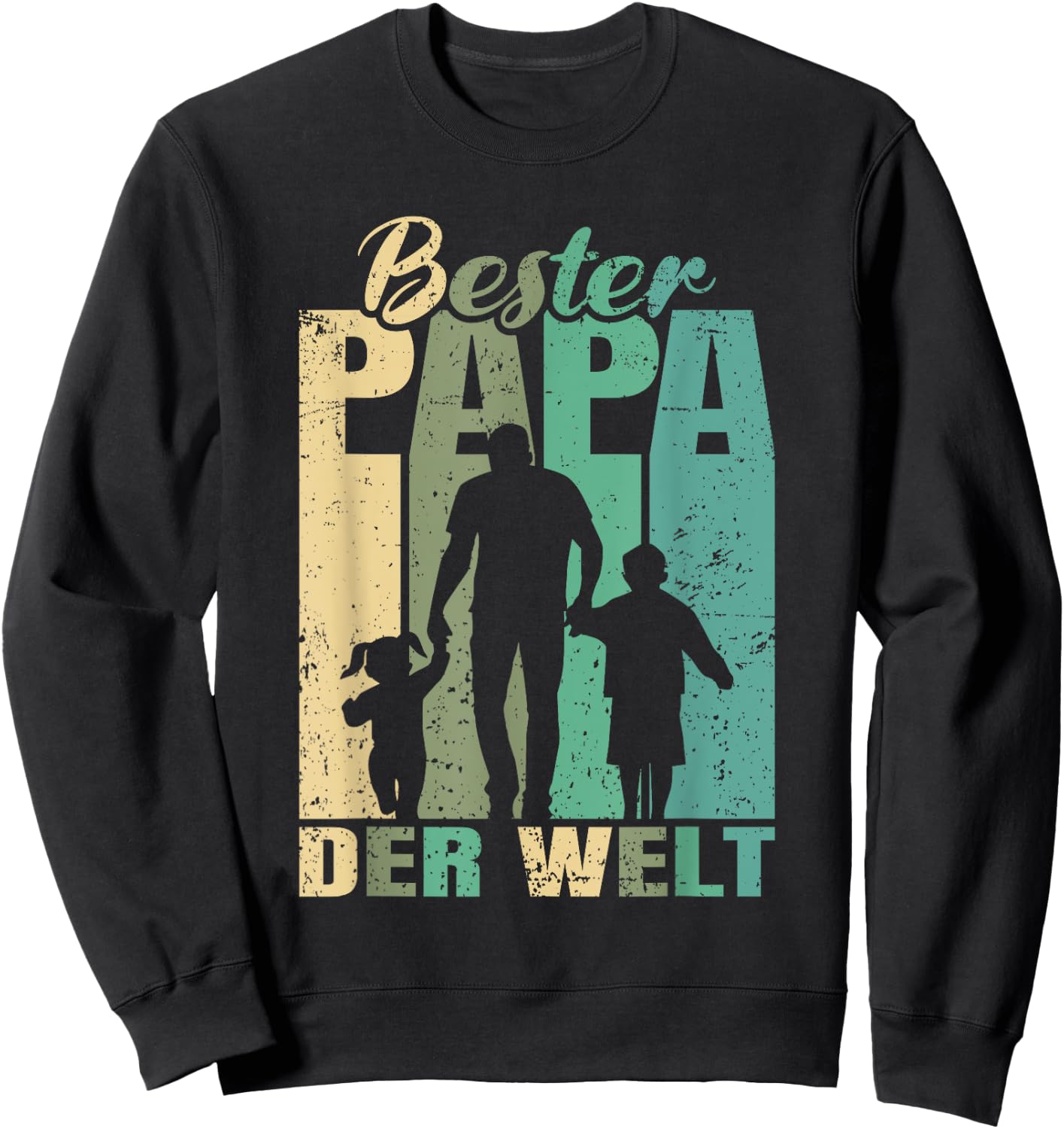 Bester Papa der Welt 2 Kinder Ehemann zweifacher Papa Sweatshirt - Sweatshirt | Black