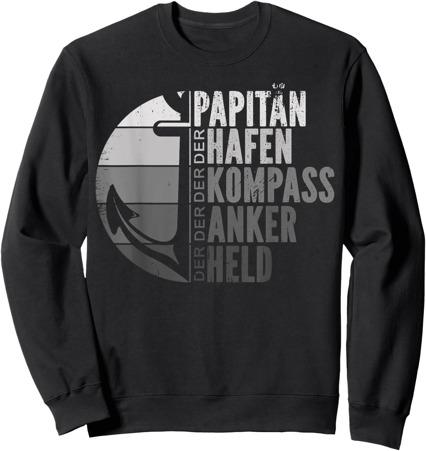 Herren Papitän Papa Kapitän Vatertag Captain Anker Segler Schiffer Sweatshirt - Sweatshirt | Black