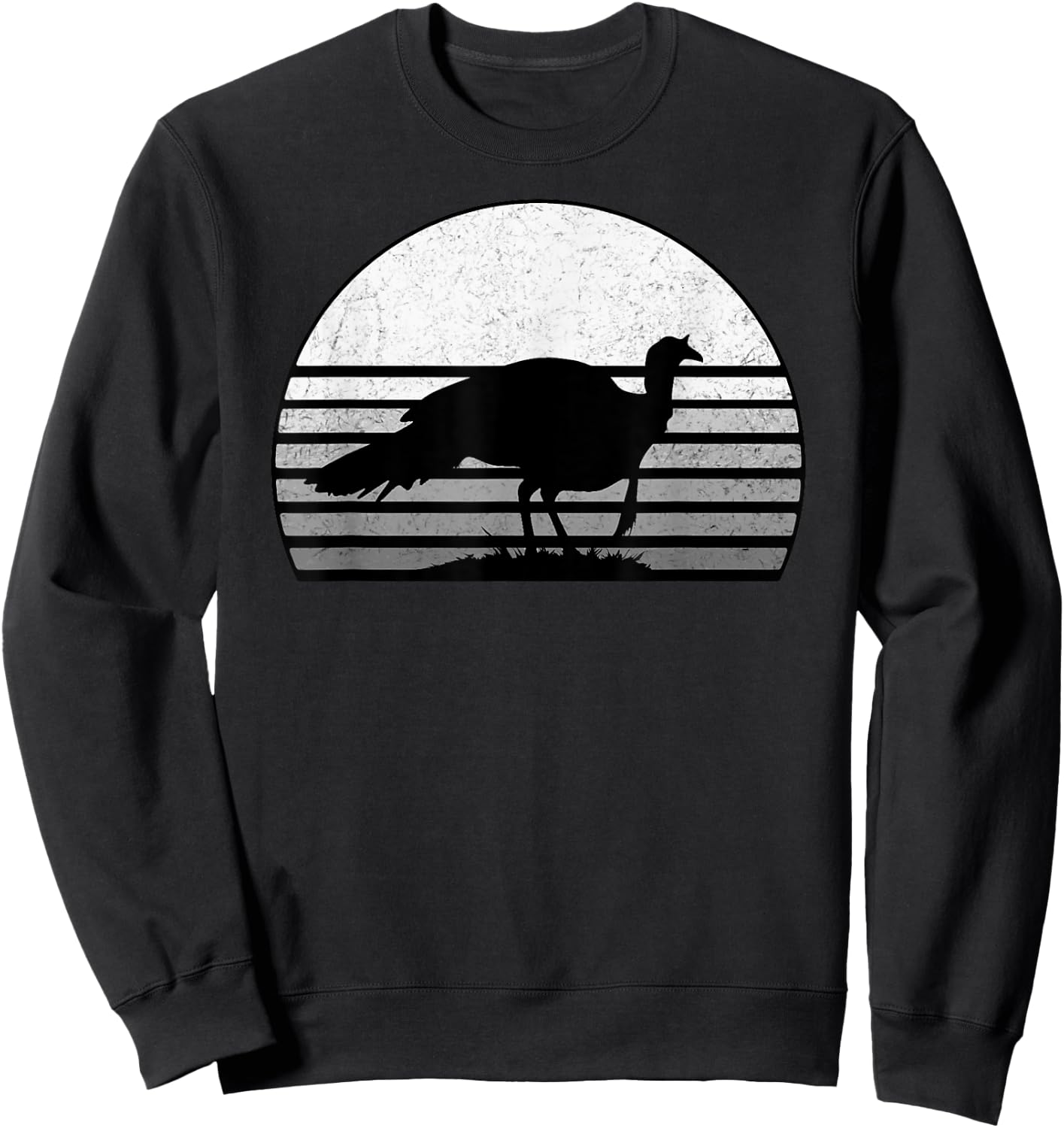 Turkey Hunting Retro Sun Upland Bird Hunter Thanksgiving 2 Sweatshirt - Sweatshirt | Black