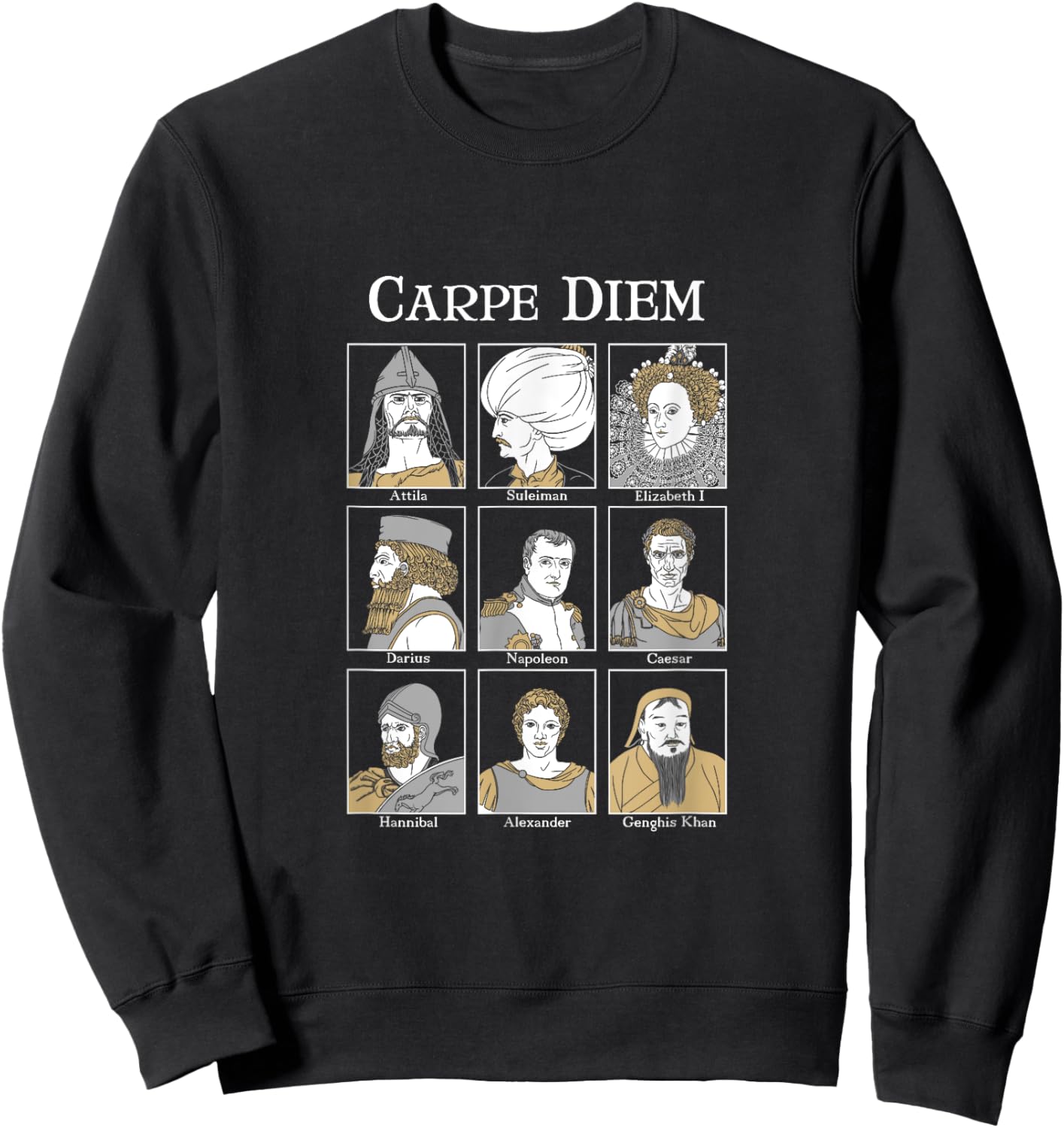 Carpe Diem | World Conquerors Military History Sweatshirt - Sweatshirt | Black