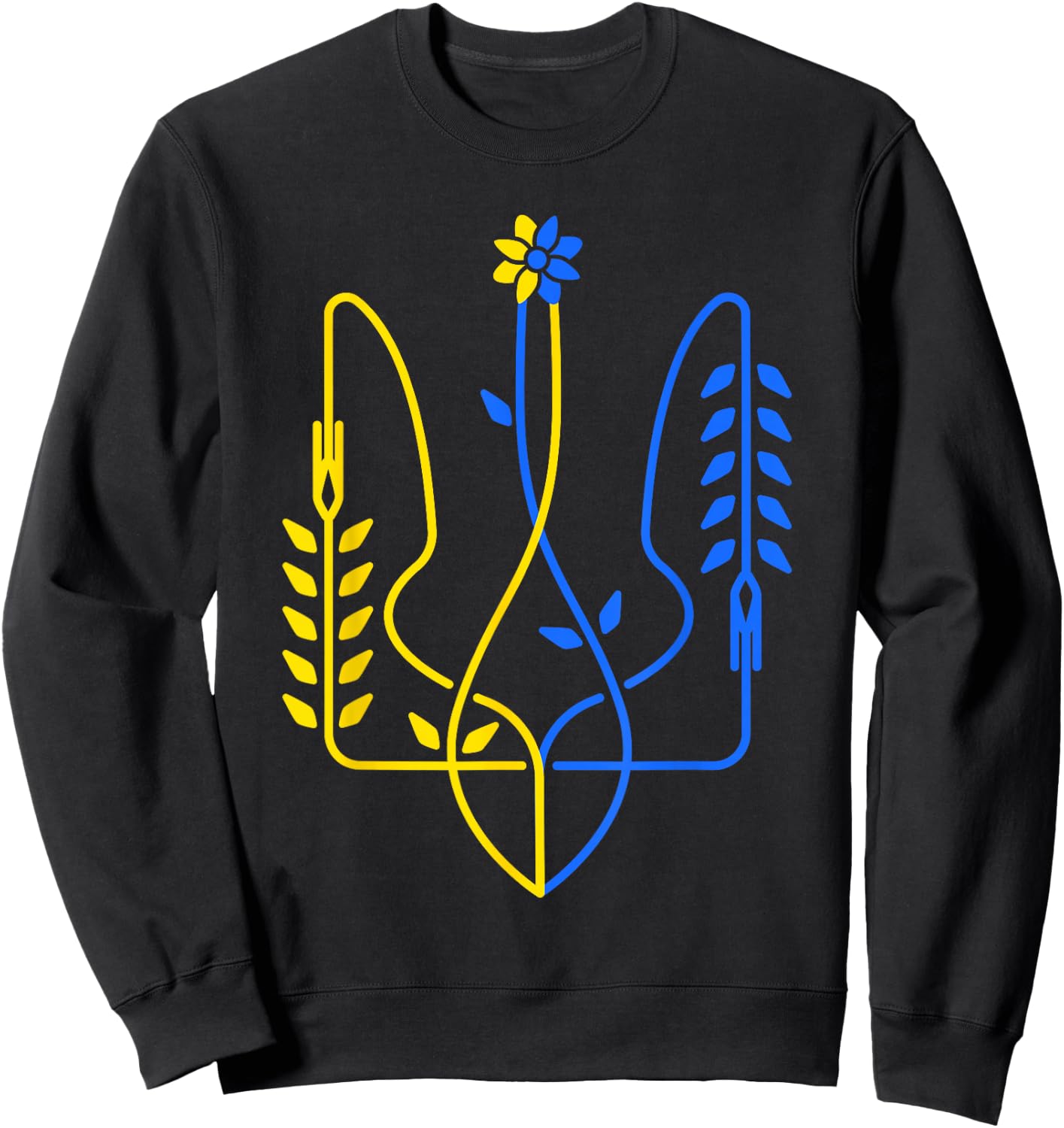 Ukrainian Flag Ukraine Gold Trident Symbol , Black, S Sweatshirt - Sweatshirt | Black