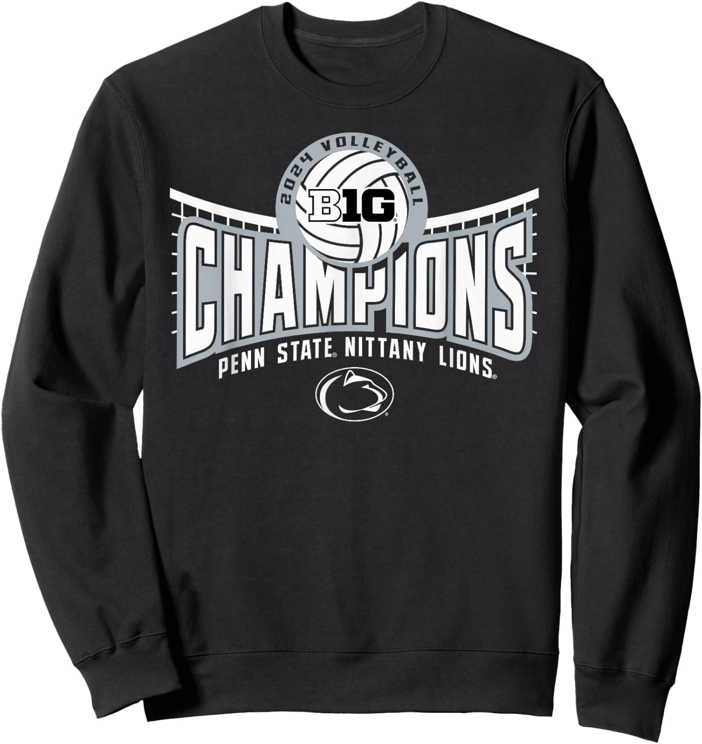 Penn State Nittany Lions Big Ten Champs 2024 W Volleyball Sweatshirt - Sweatshirt | Black