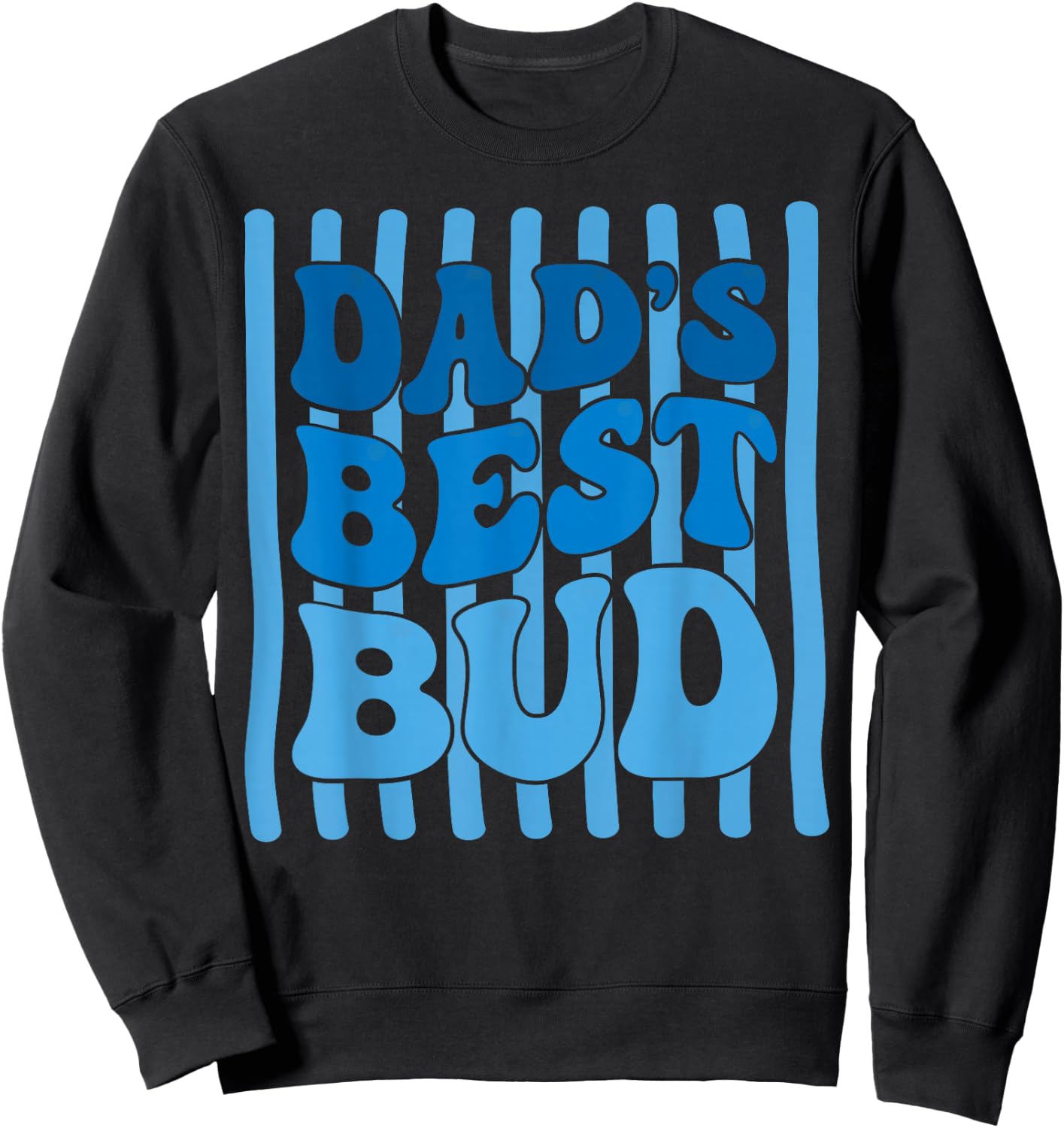 Striped Dad's Best Bud Boys Youth Kids Father's Day Sweatshirt - Sweatshirt | Black