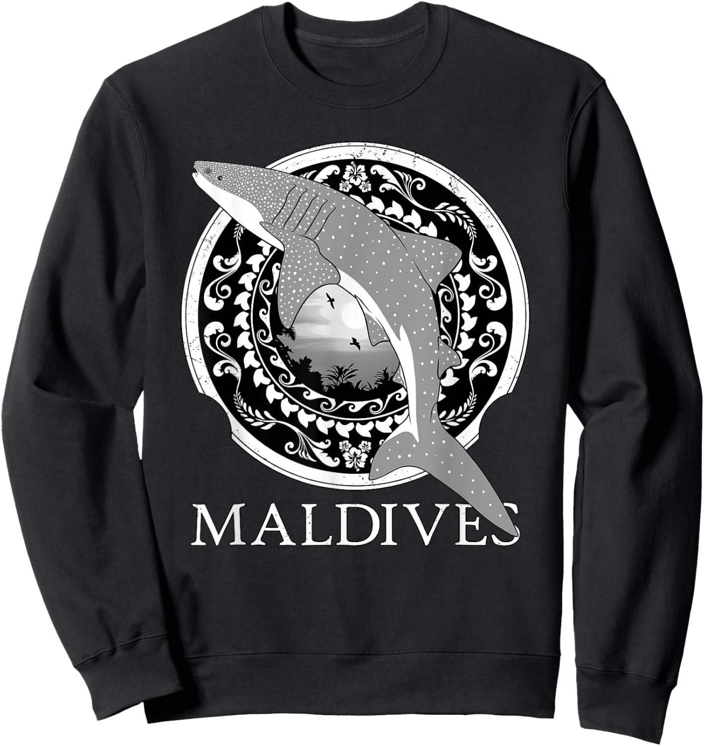 Walhai Republik der Malediven Sweatshirt - Sweatshirt | Black