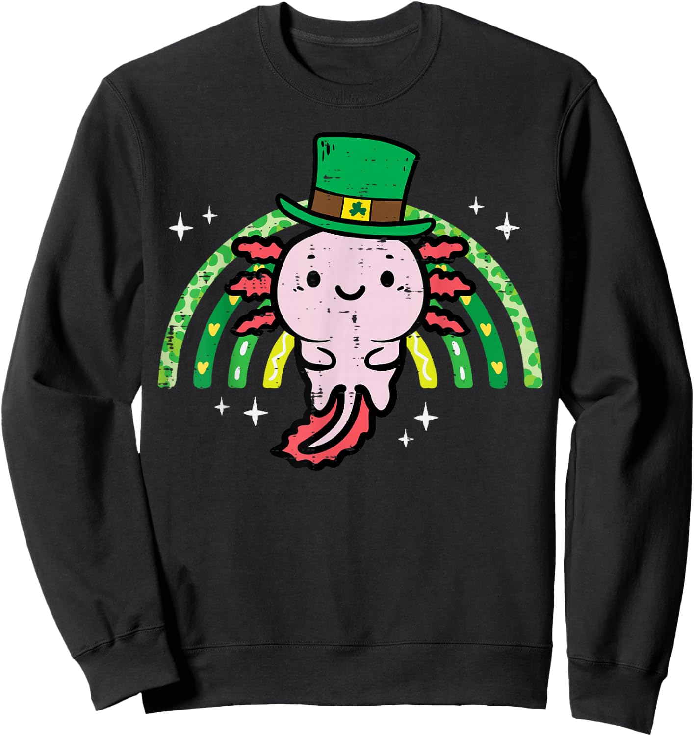 St Patricks Day Axolotl Saint Pattys Paddys Women Kids Men Sweatshirt - Sweatshirt | Black