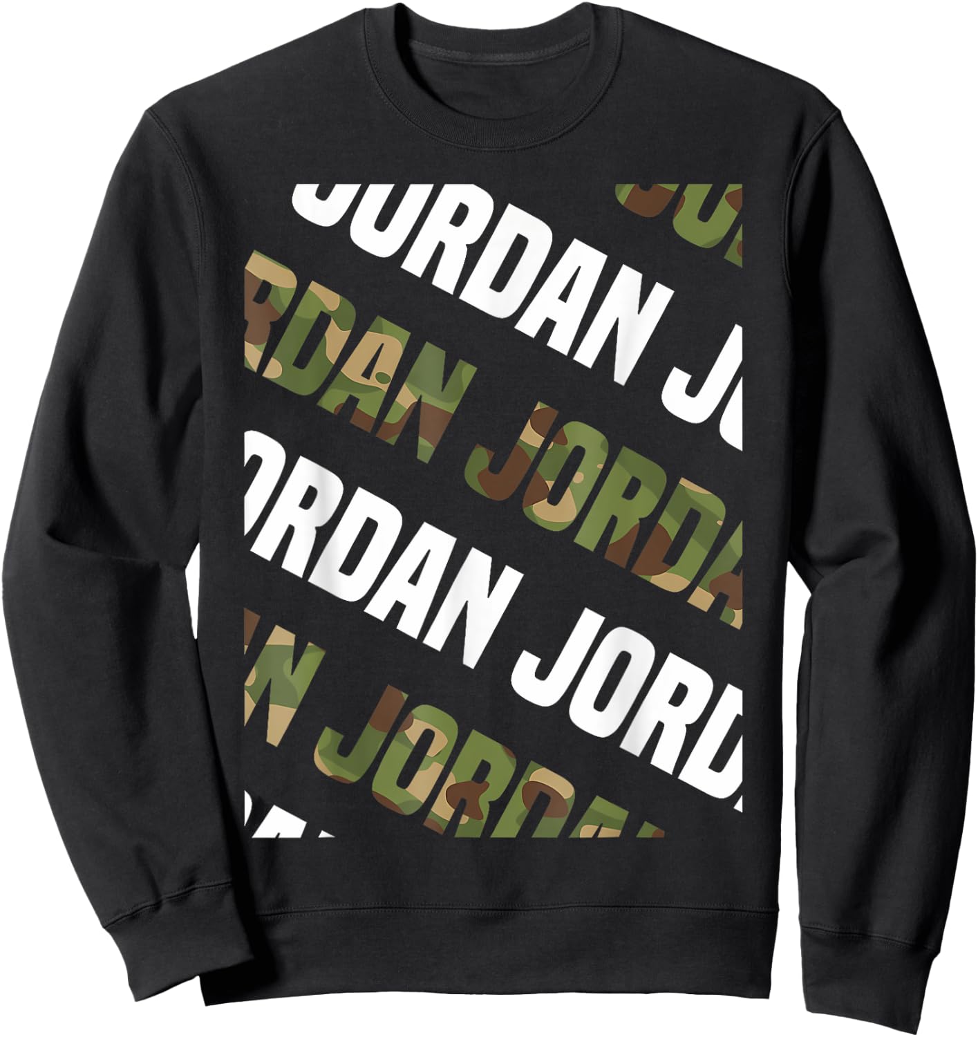 Diagonal Jordan Pattern Design Gift Green Camouflage Sweatshirt - Sweatshirt | Black