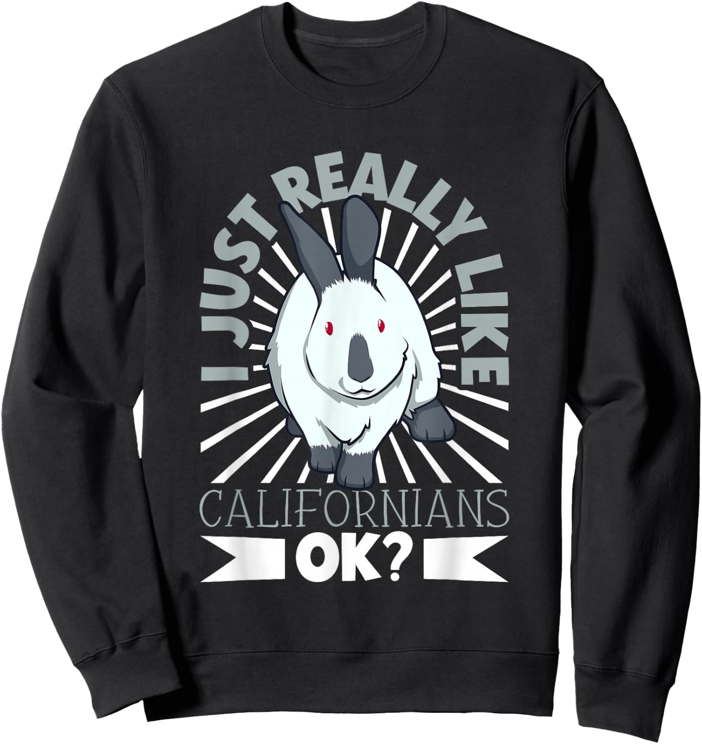 Rabbit Motif - California Rabbit Sweatshirt - Sweatshirt | Black