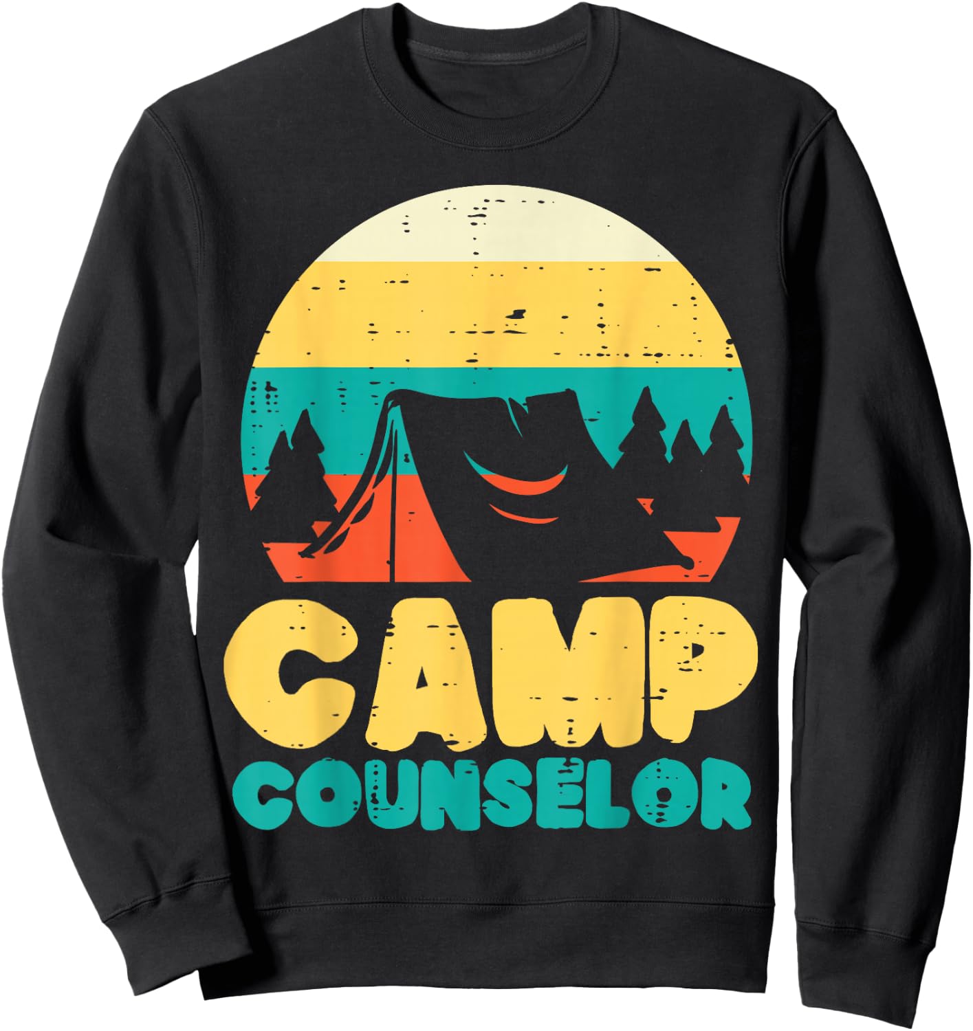 Camp Counselor Camping Director Camper Men Women Dad Mom Sweatshirt - Sweatshirt | Black