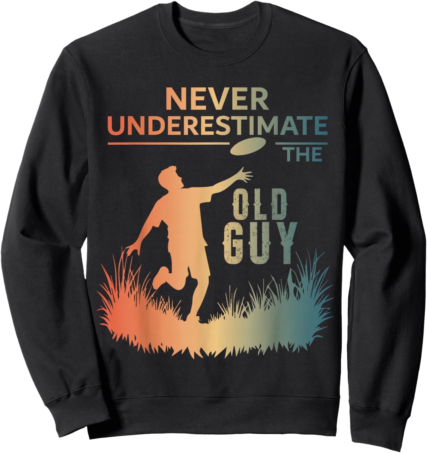 Disc Golf Art Grandpa Disc Golfer Disc Golf Player Sweatshirt - Sweatshirt | Black