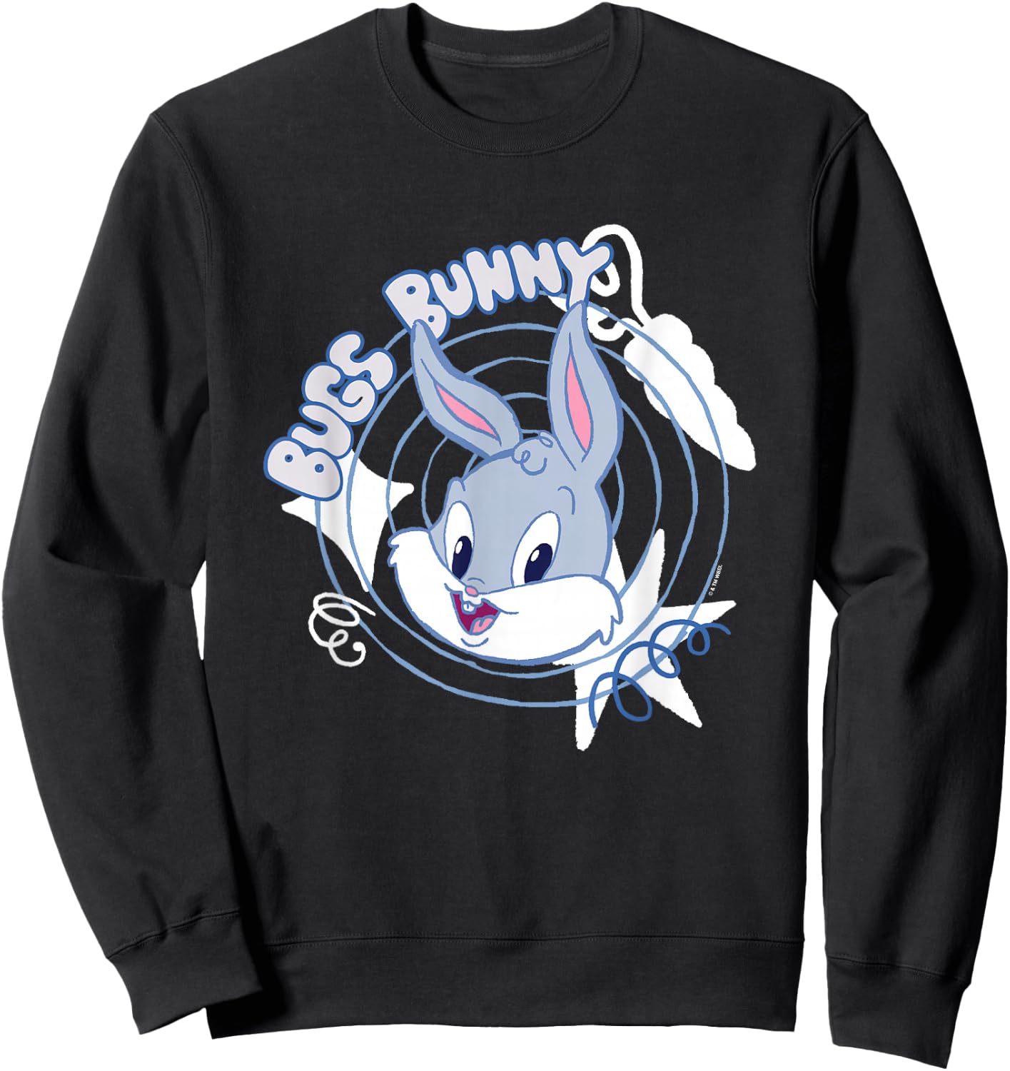 Looney Tunes Baby Bugs Bunny Big Face Cute Logo Sweatshirt - Sweatshirt | Black