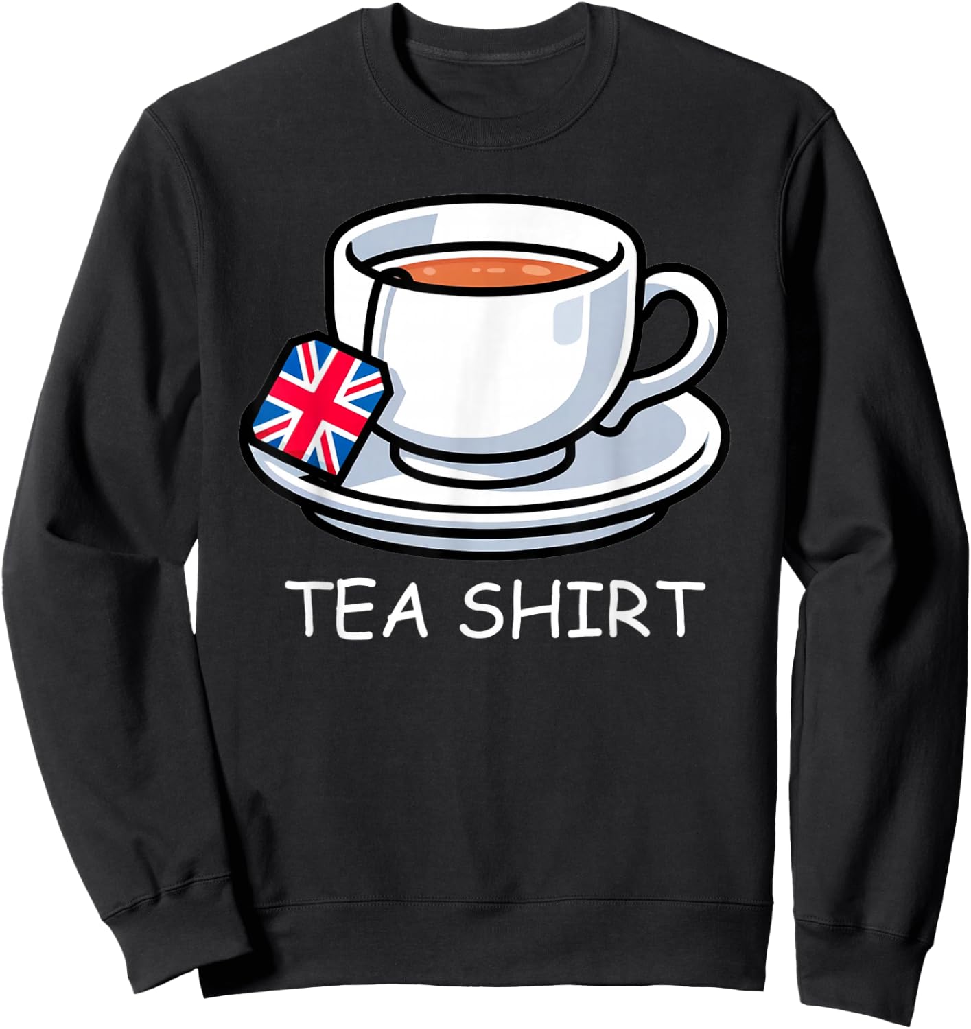 I Love English Tea Funny Memories Union Jack , Black, S Sweatshirt - Sweatshirt | Black