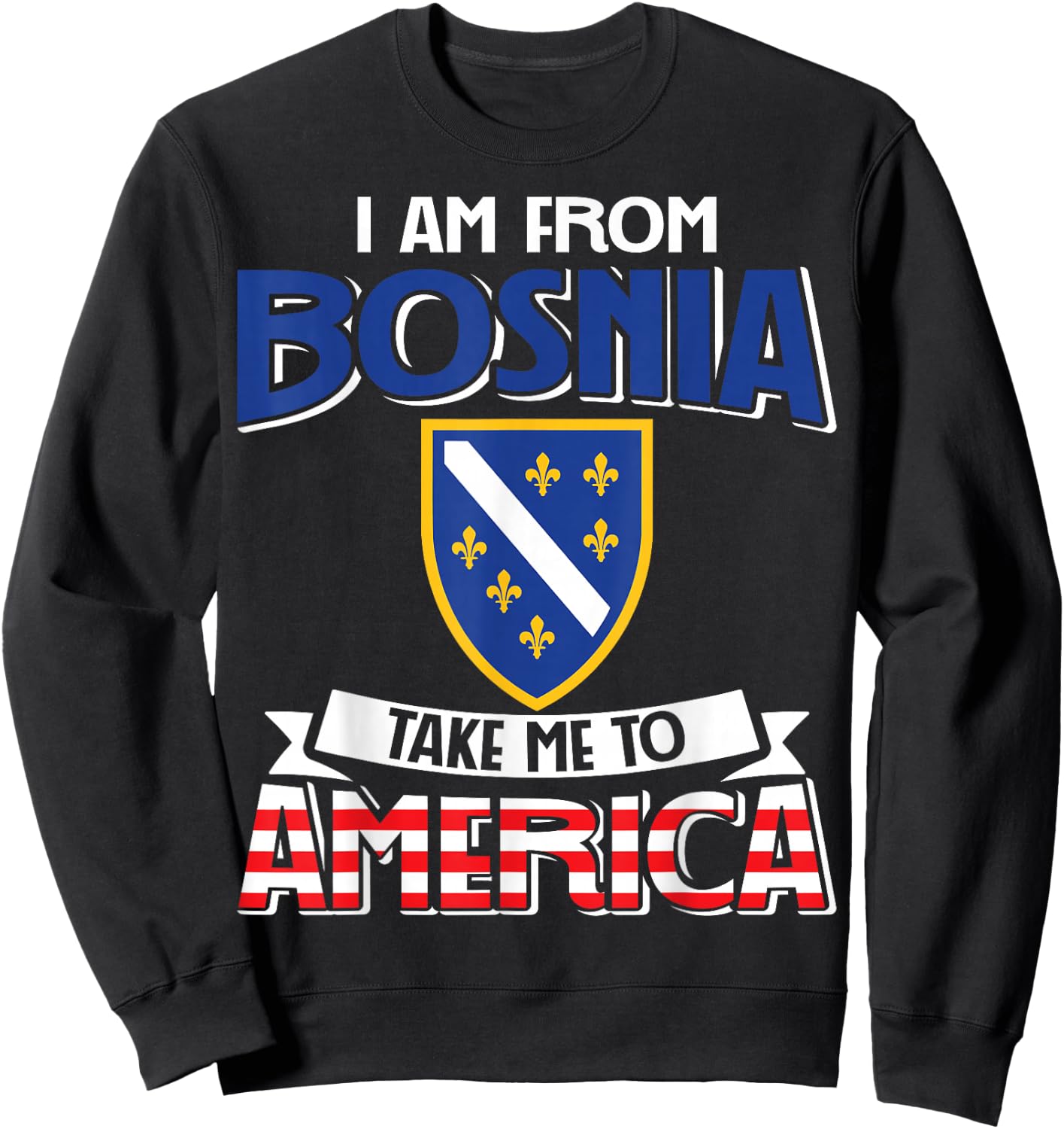 I am from Bosnia take me to America - Bosnien Herzegowina Sweatshirt - Sweatshirt | Black
