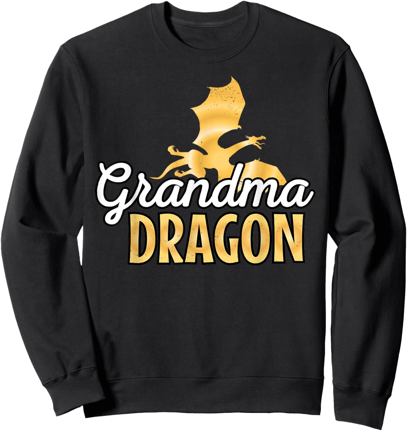Grandma Dragon Mythical Legendary Creature Grandmother Sweatshirt - Sweatshirt | Black