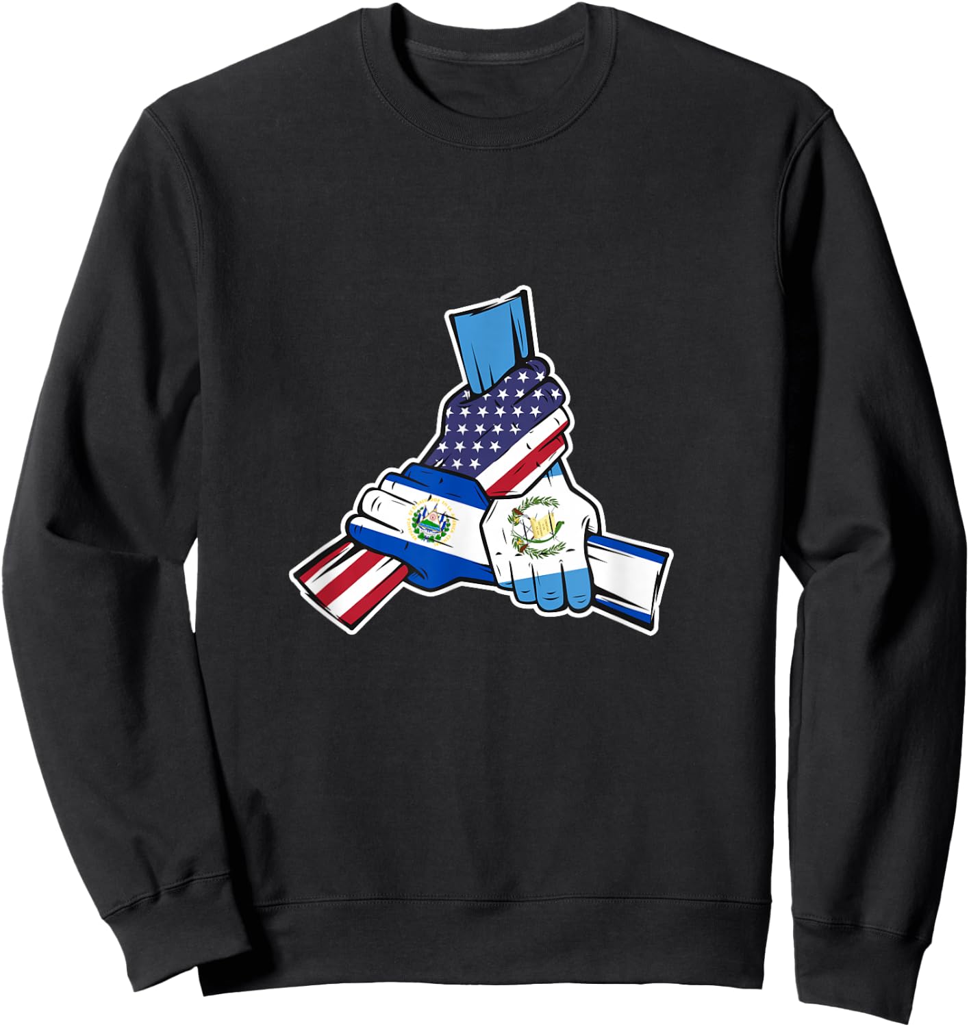 Guatemala El Salvador and the US holding hands Sweatshirt - Sweatshirt | Black