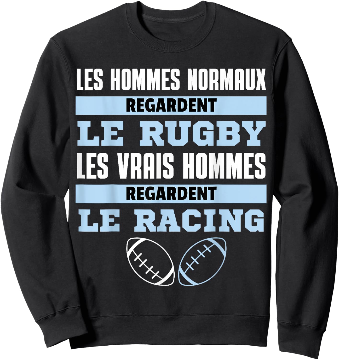Supporter Rugby Racing Gift Humour , Black, S Sweatshirt - Sweatshirt | Black