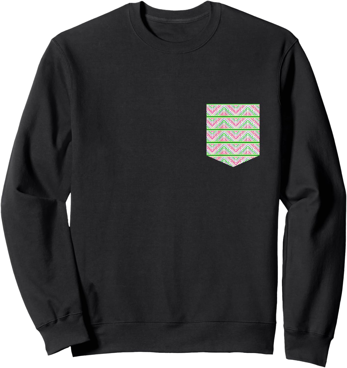 Hmong Design Pocket Graphic Sweatshirt - Sweatshirt | Black
