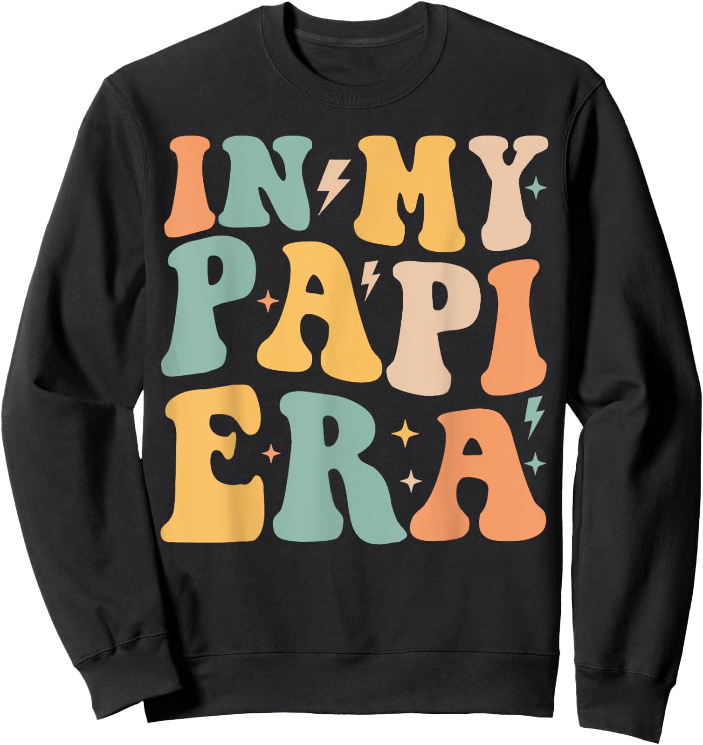 Retro Groovy In My Papi Era Father's Day Sweatshirt - Sweatshirt | Black