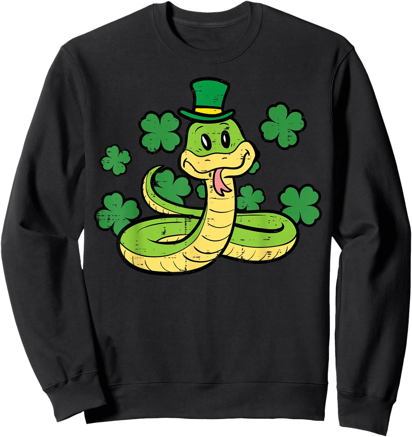 St Patricks Day Snake Saint Pattys Paddys Men Women Kids Sweatshirt - Sweatshirt | Black