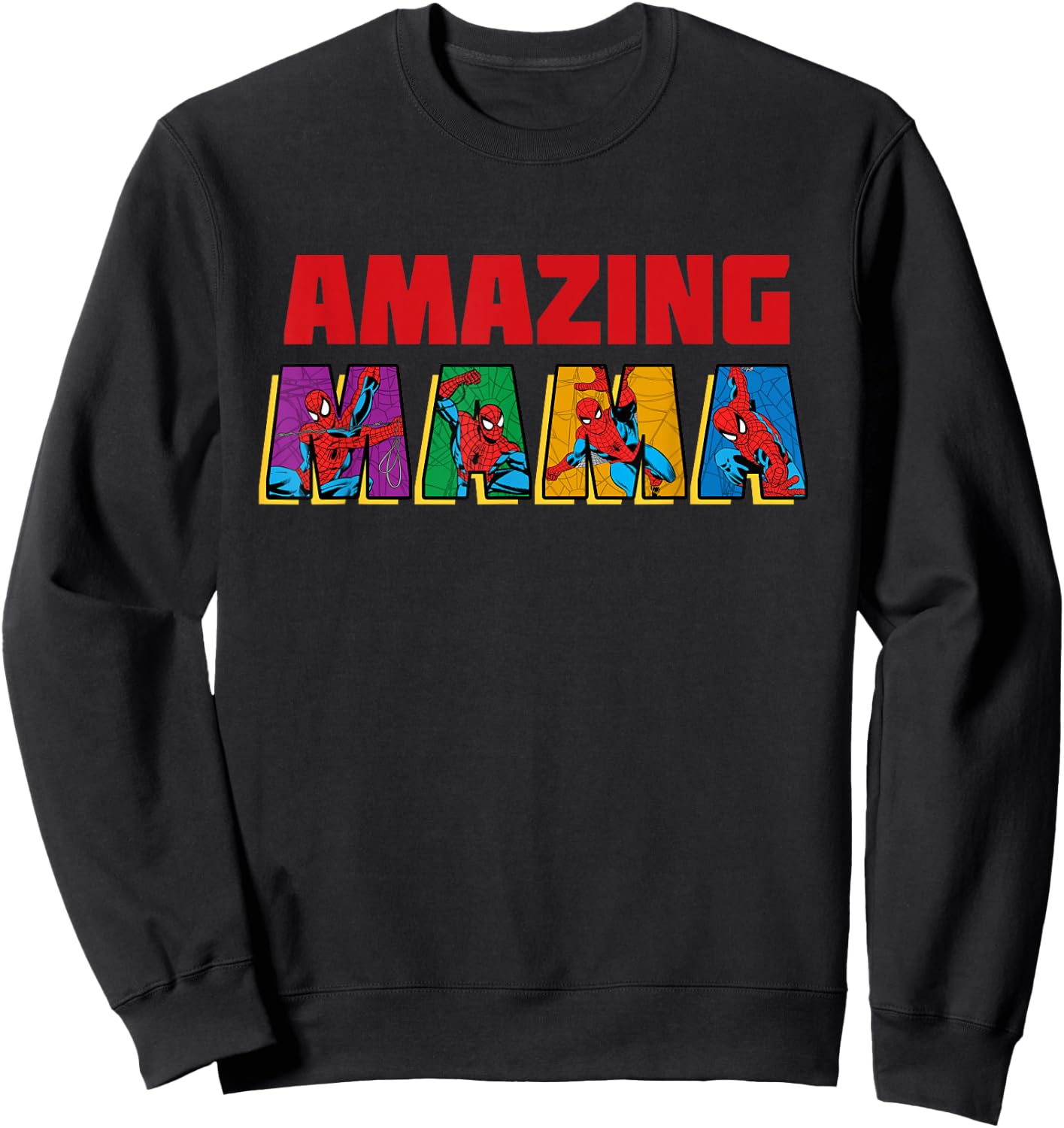 Marvel Spider-Man Amazing Mama Mom Birthday Mother’s Day Sweatshirt - Sweatshirt | Black