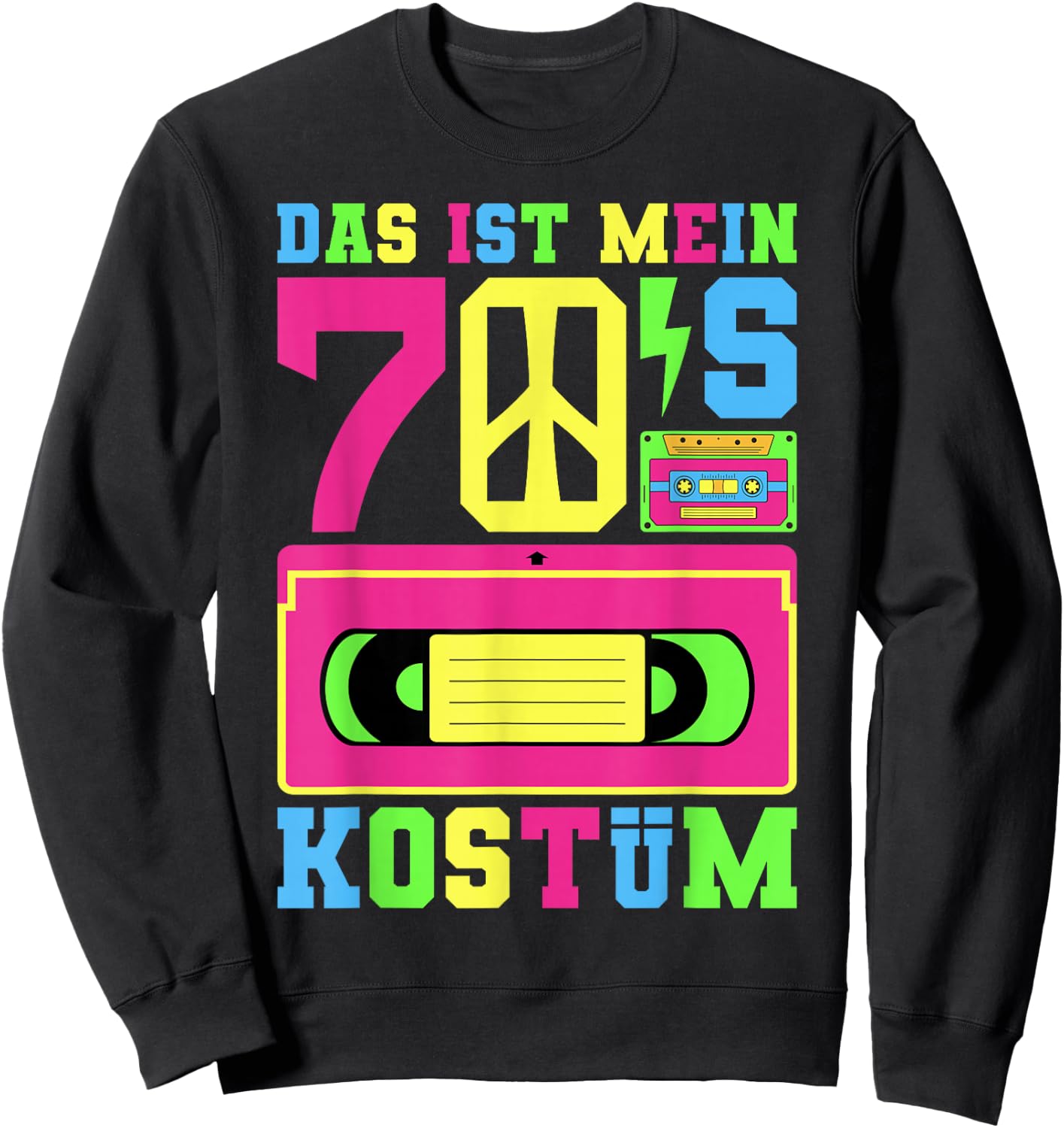 70s Costume 70s Outfit 70s Theme Party 70s , black Sweatshirt - Sweatshirt | Black