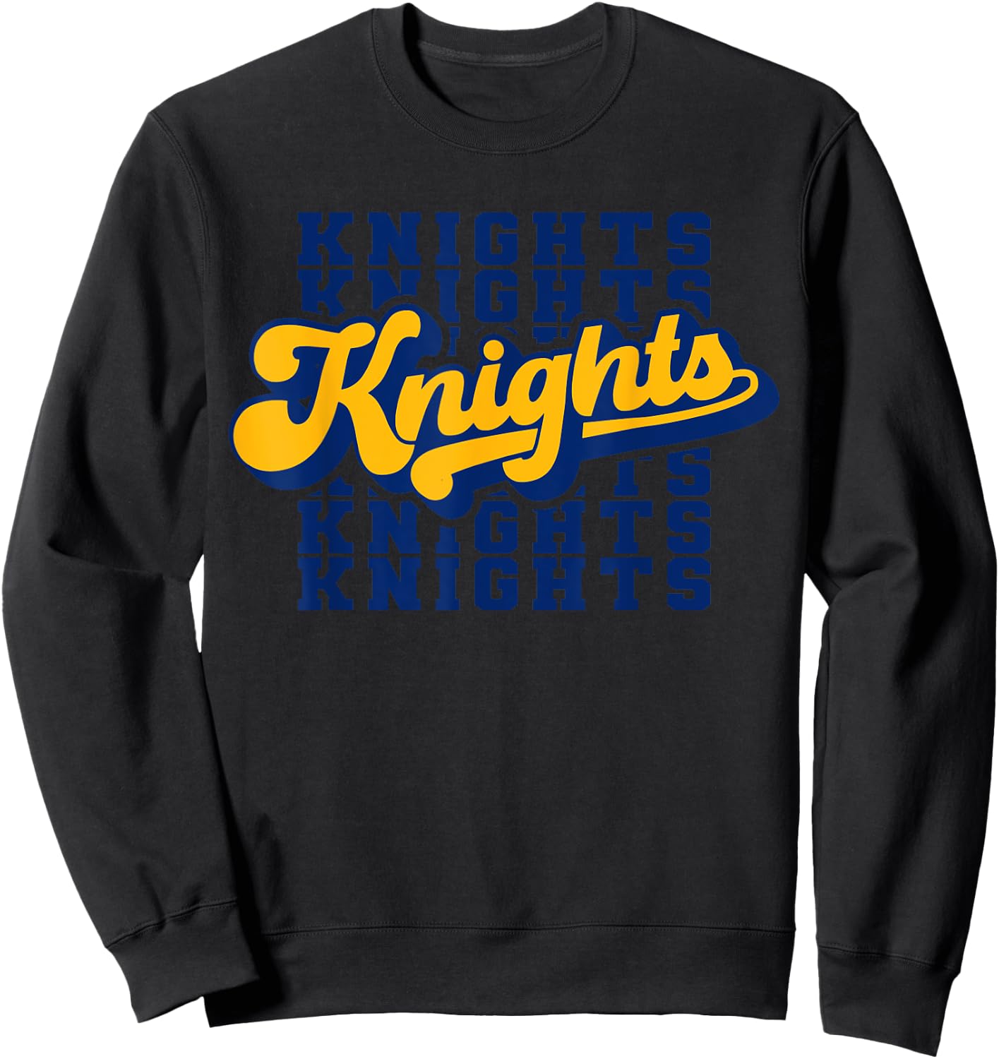 Go Knights - Cute 70's Retro Gameday Spirit Cheerer Sweatshirt - Sweatshirt | Black