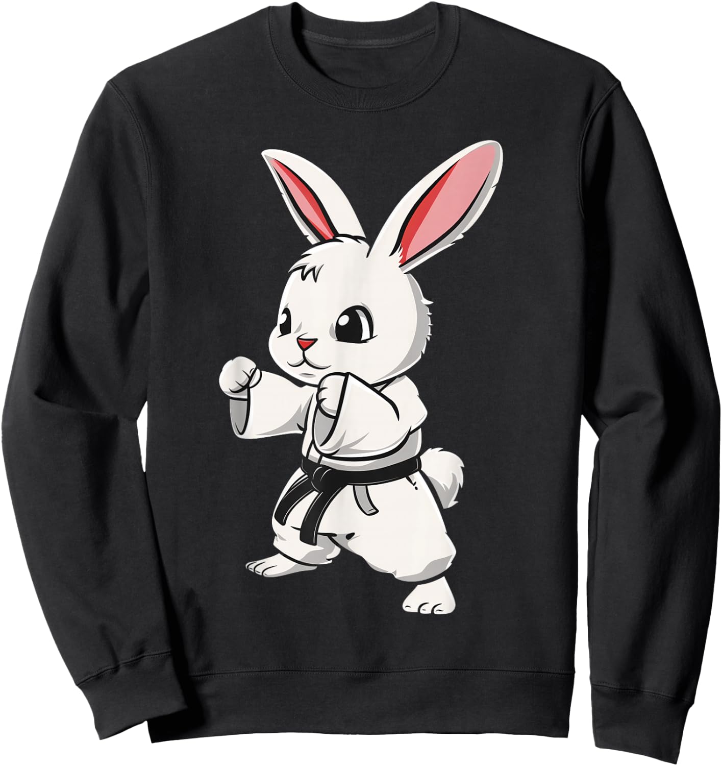 Karate Bunny Martial Arts Funny Cute Kawaii MMA Jiu Jitsu Sweatshirt - Sweatshirt | Black