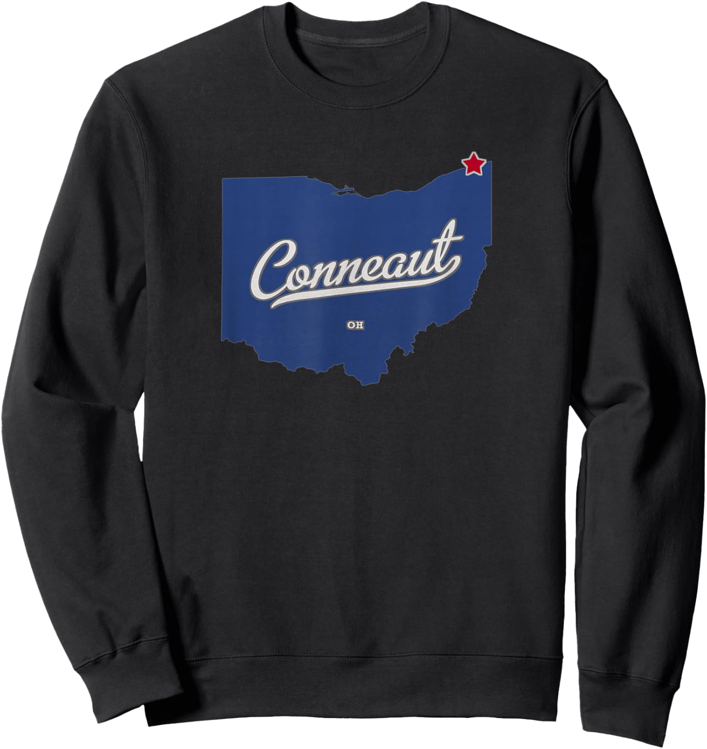 Conneaut Ohio OH Map Sweatshirt - Sweatshirt | Black